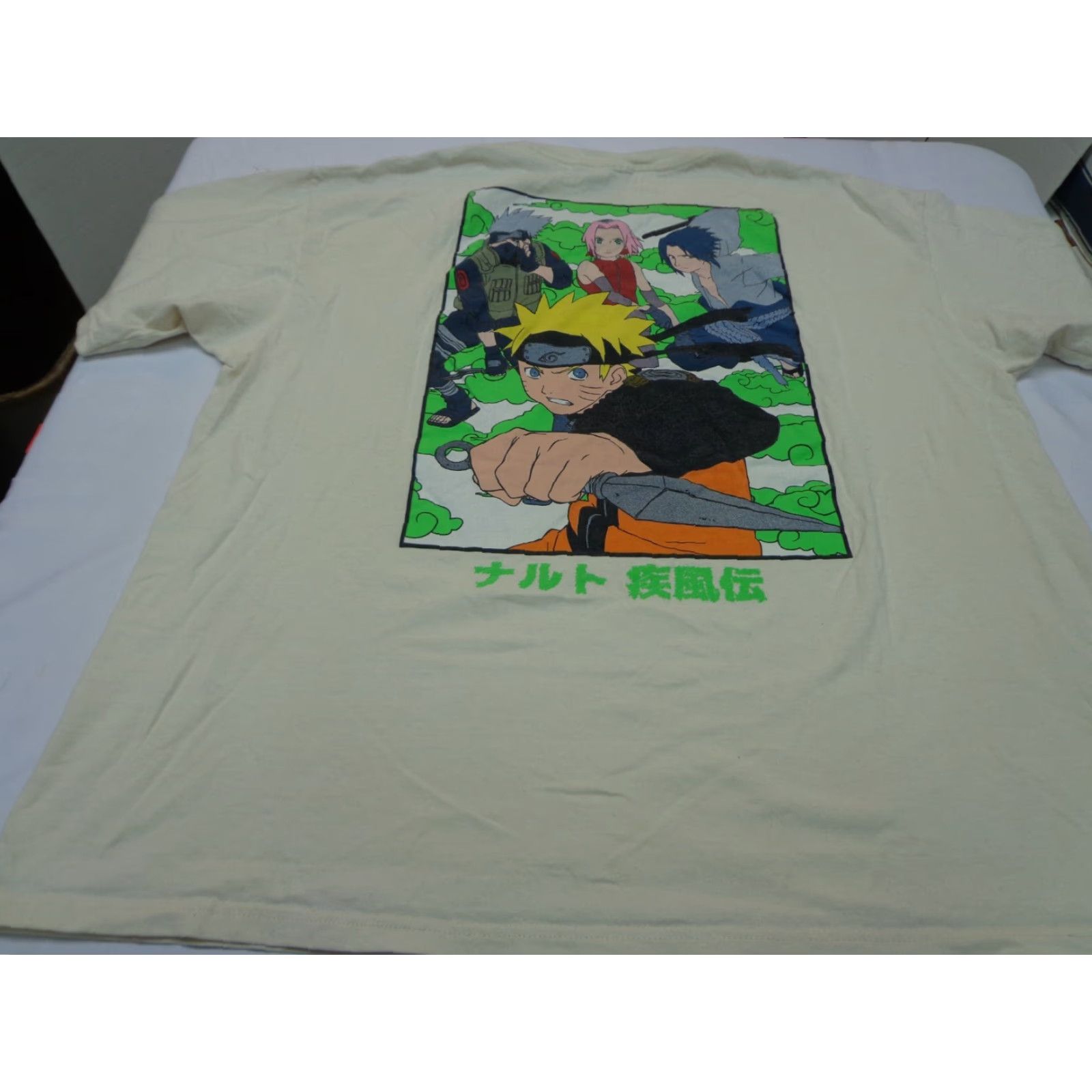Vintage Naruto Shippuden Collection T-Shirt Men 2XL Cream Ivory 100% Cotton Graphic Print Crew Neck Short Sleeve Anime Naruto Size US XXL / EU 58 / 5 - 8 Thumbnail