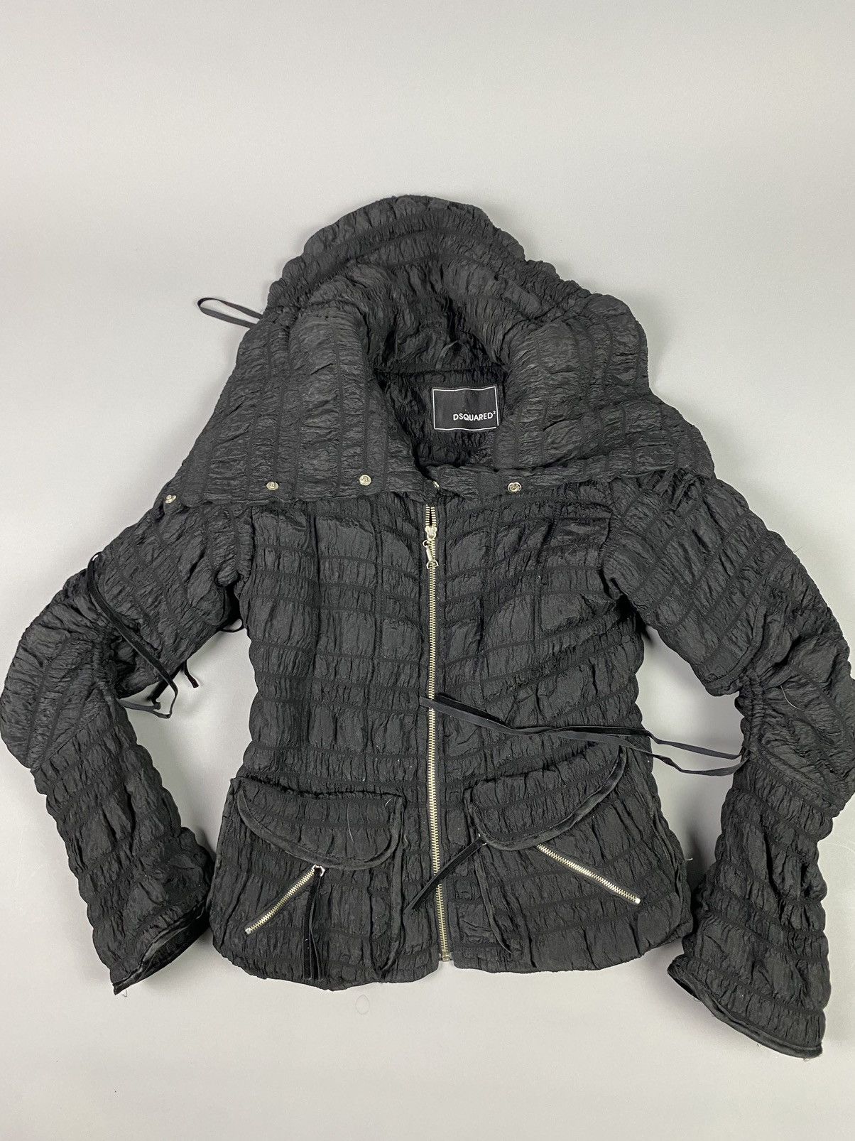Designer × Japanese Brand Avant-Garde Quilted Hooded Jacket – Black Size M / US 6-8 / IT 42-44 - 2 Thumbnail