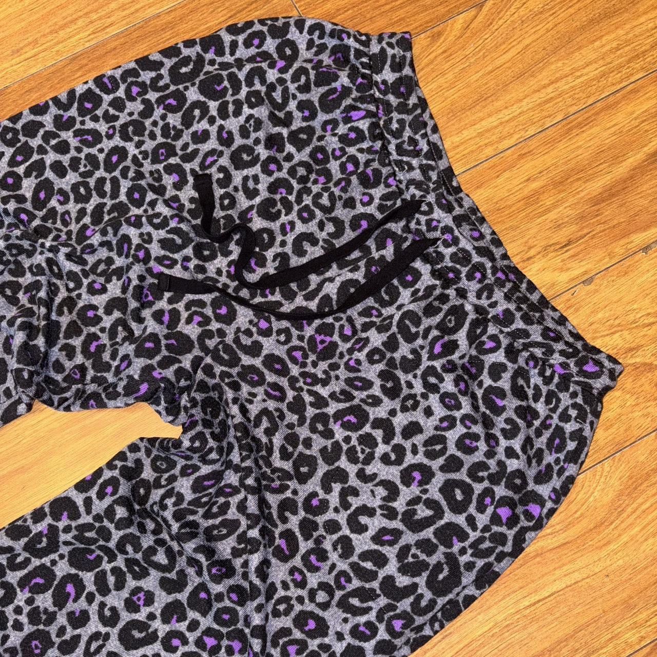 Vera Wang Purple & black leopard print joggers with drawstring waist Size 30" / US 8 / IT 44 - 2 Thumbnail