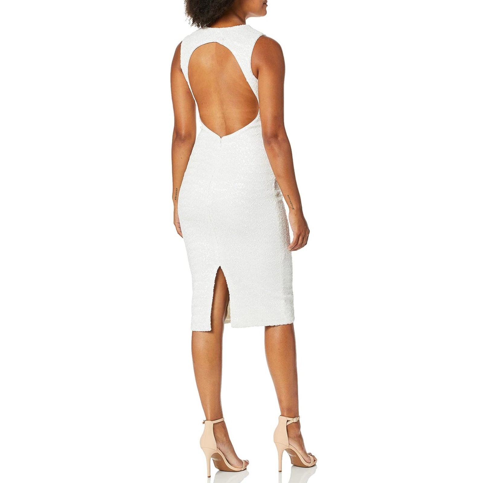 Dress the Population Dress the Population Rani Plunging Sequin Dress White size S Size S / US 4 / IT 40 - 6 Thumbnail