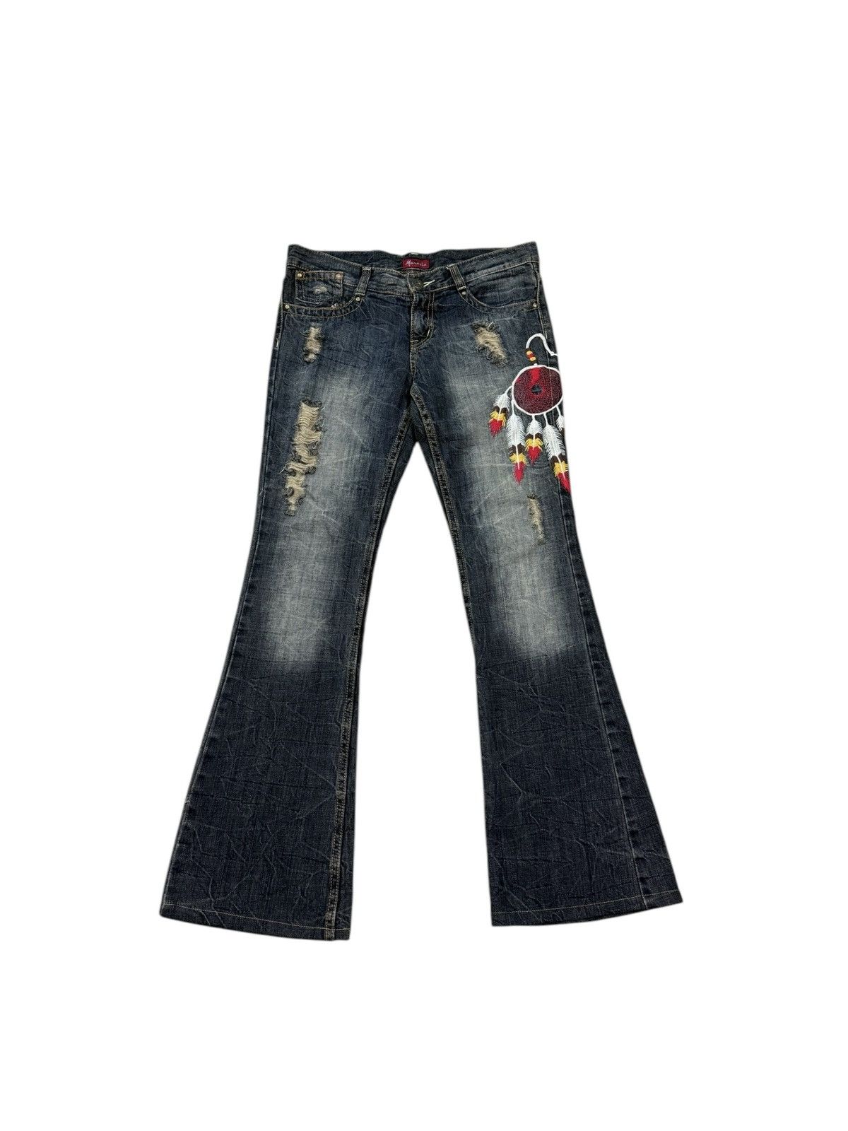 If Six Was Nine JAPANESE BRAND MARAXIA FLARE JEANS Size 30" / US 8 / IT 44 - 1 Thumbnail