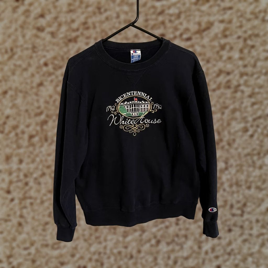 Champion VINTAGE Champion USA Sweatshirt Lounge Pullover Crew Neck Long Sleeve 1792 - 1992 Large L Navy Blue Boys/Mens Womens Unisex Adults Shirt Hoodie? Size US L / EU 52-54 / 3 - 1 Thumbnail