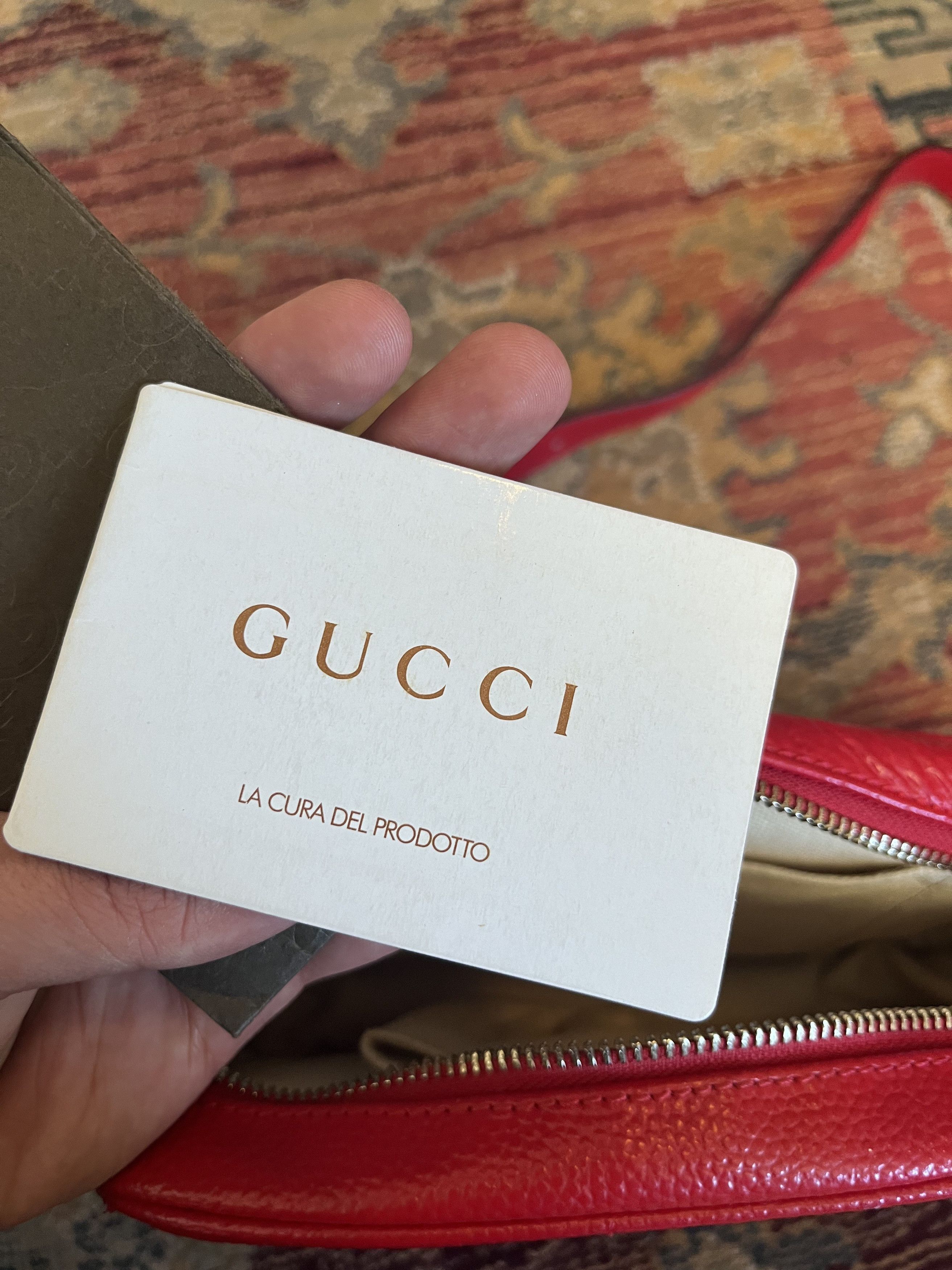 Gucci Gucci - Soho Disco Pebbled Leather Red Silver-Tone Preloved Size ONE SIZE - 9 Thumbnail