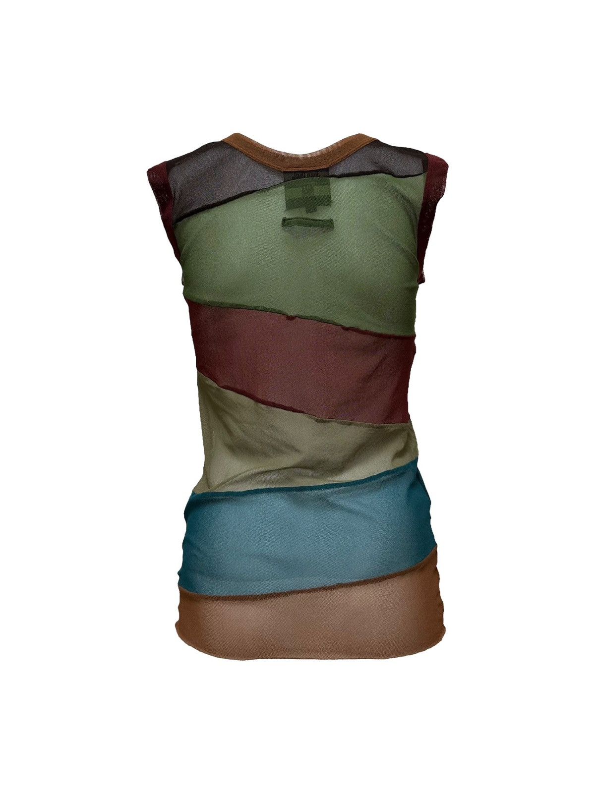 Jean Paul Gaultier JEAN PAUL GAULTIER 1990s Patchwork Panelled Mesh Tank Top Size US M / EU 48-50 / 2 - 2 Thumbnail