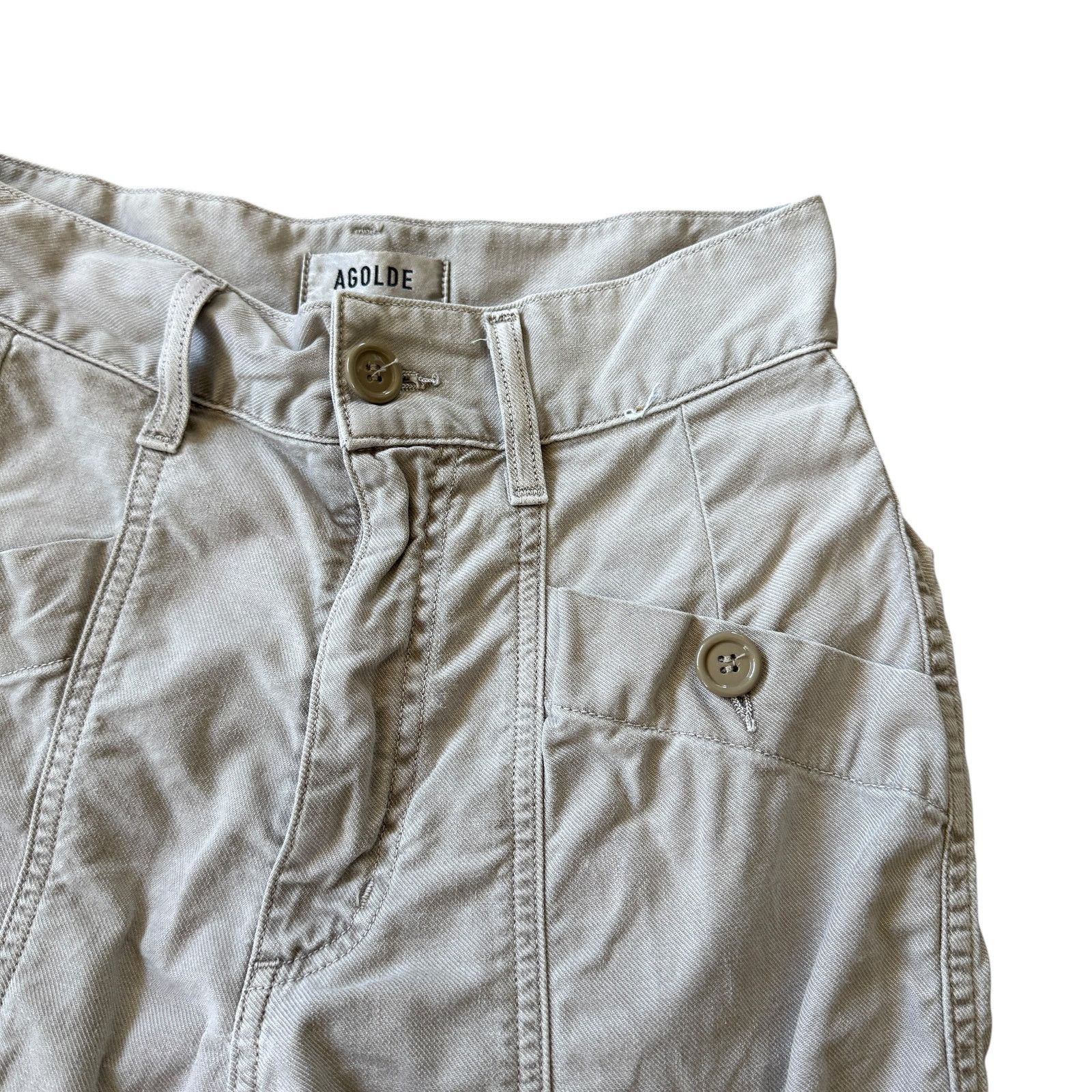 Agolde AGOLDE Kai Cargo Pants Edamame Surplus Green Size 24" / US 00 / IT 34 - 5 Thumbnail