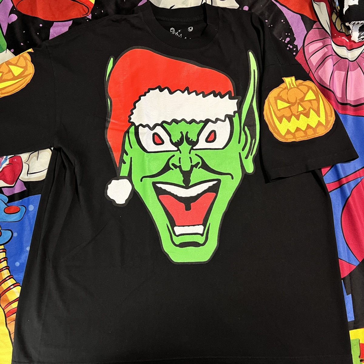 Ass Pizza Green Goblin Christmas Themed Pumpkin t shirt