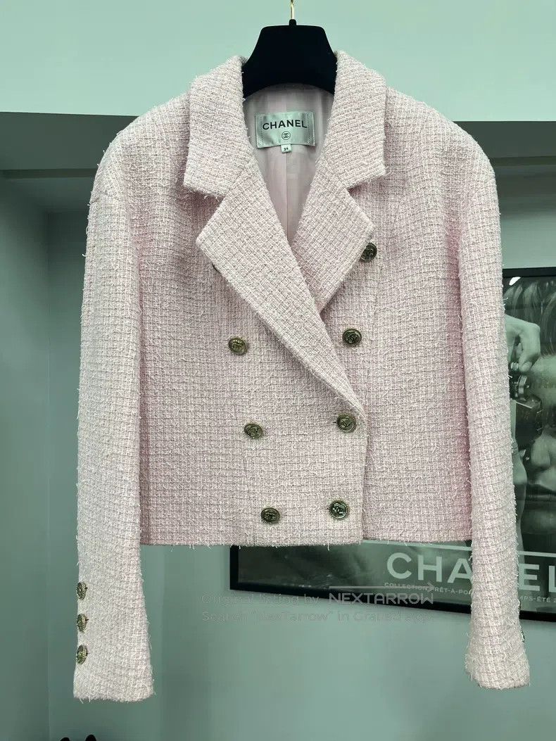 Chanel Chanel Pink tweed lapel jacket Size XXS / US 00 / IT 34 - 1 Thumbnail