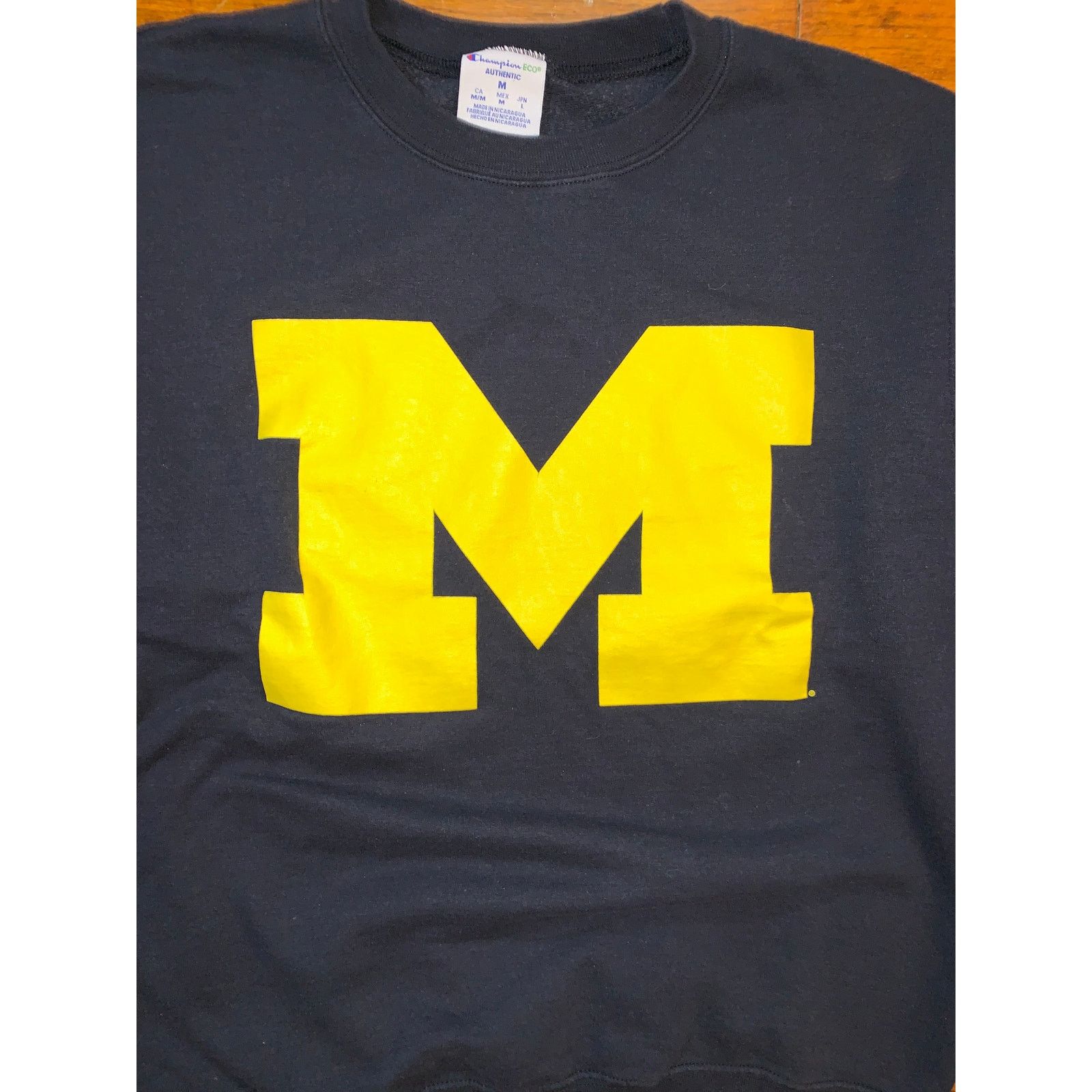 Vintage Michigan Wolverines Champion Navy Blue Sweatshirt M Size US M / EU 48-50 / 2 - 2 Thumbnail