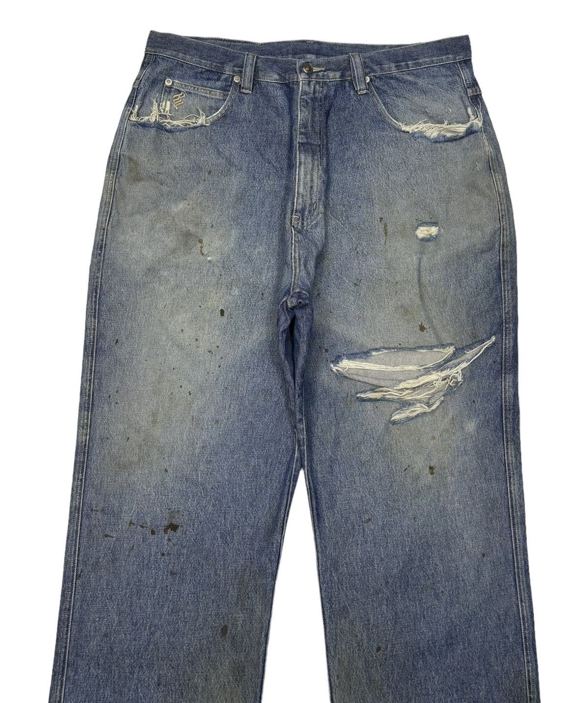 JNCO × Rocawear × Vintage VINTAGE ROCAWEAR BAGGY JEANS DISTRESS RIPS DENIM JEANS Size US 38 / EU 54 - 7 Thumbnail