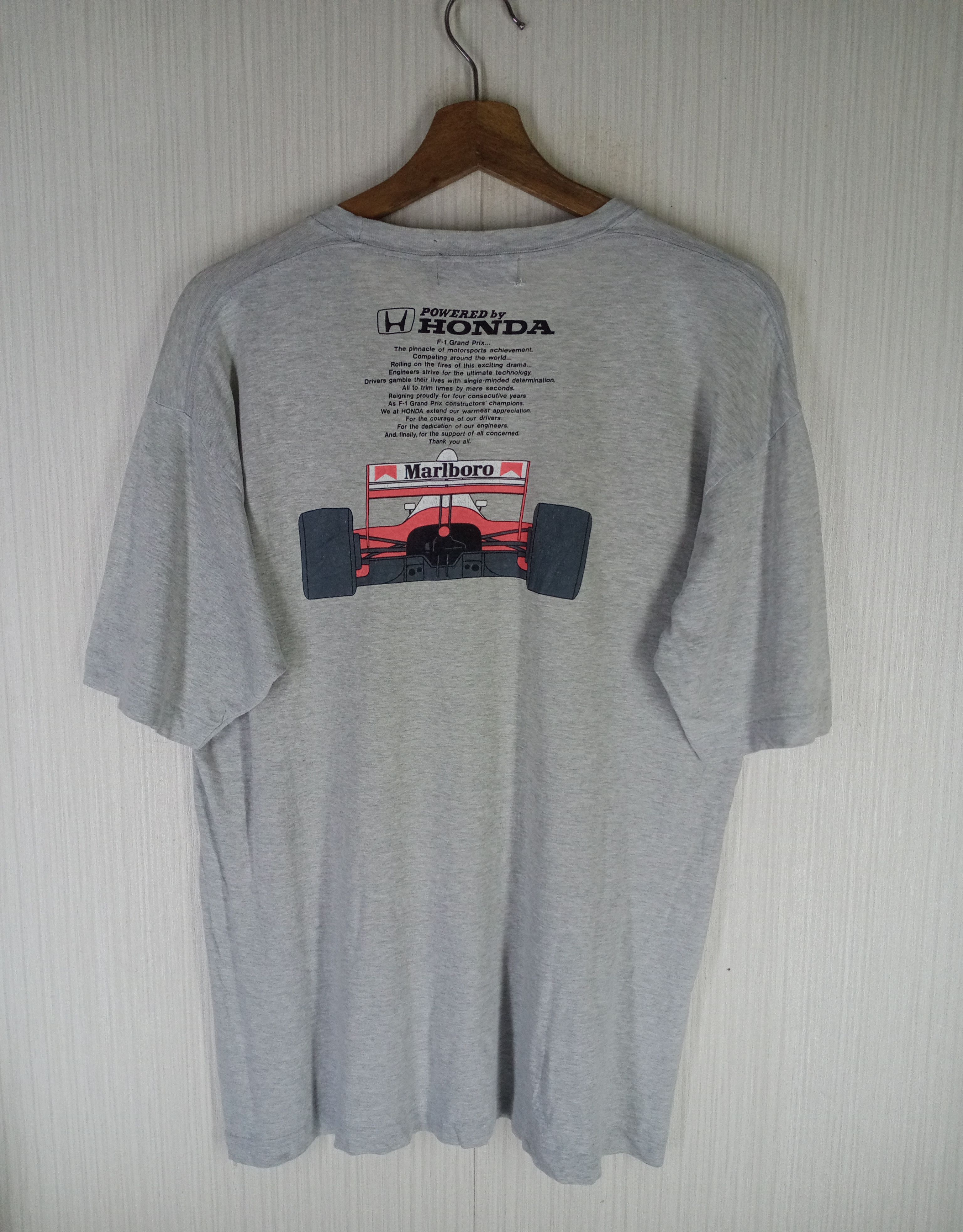 Honda Vintage 90s Honda Grand Prix Racing F1 Marlboro Tshirt Size US L / EU 52-54 / 3 - 3 Thumbnail