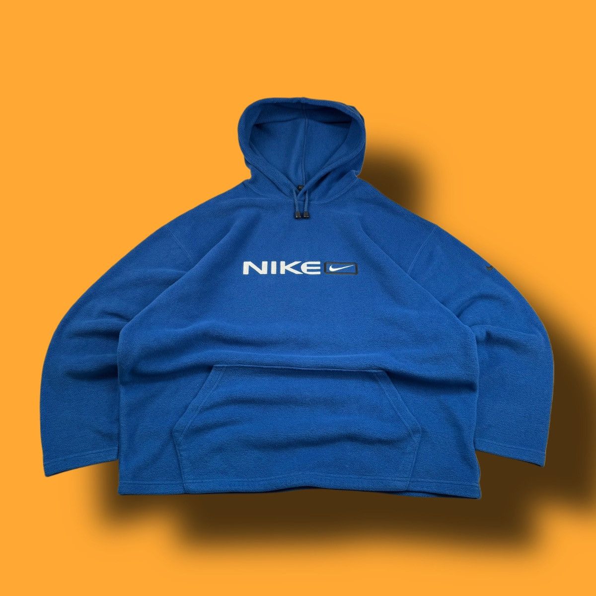 Nike × Vintage NIKE VINTAGE TEDDY FLEECE CENTER LOGO OVERSIZE BOXY HOODIE Size US XL / EU 56 / 4 - 1 Thumbnail