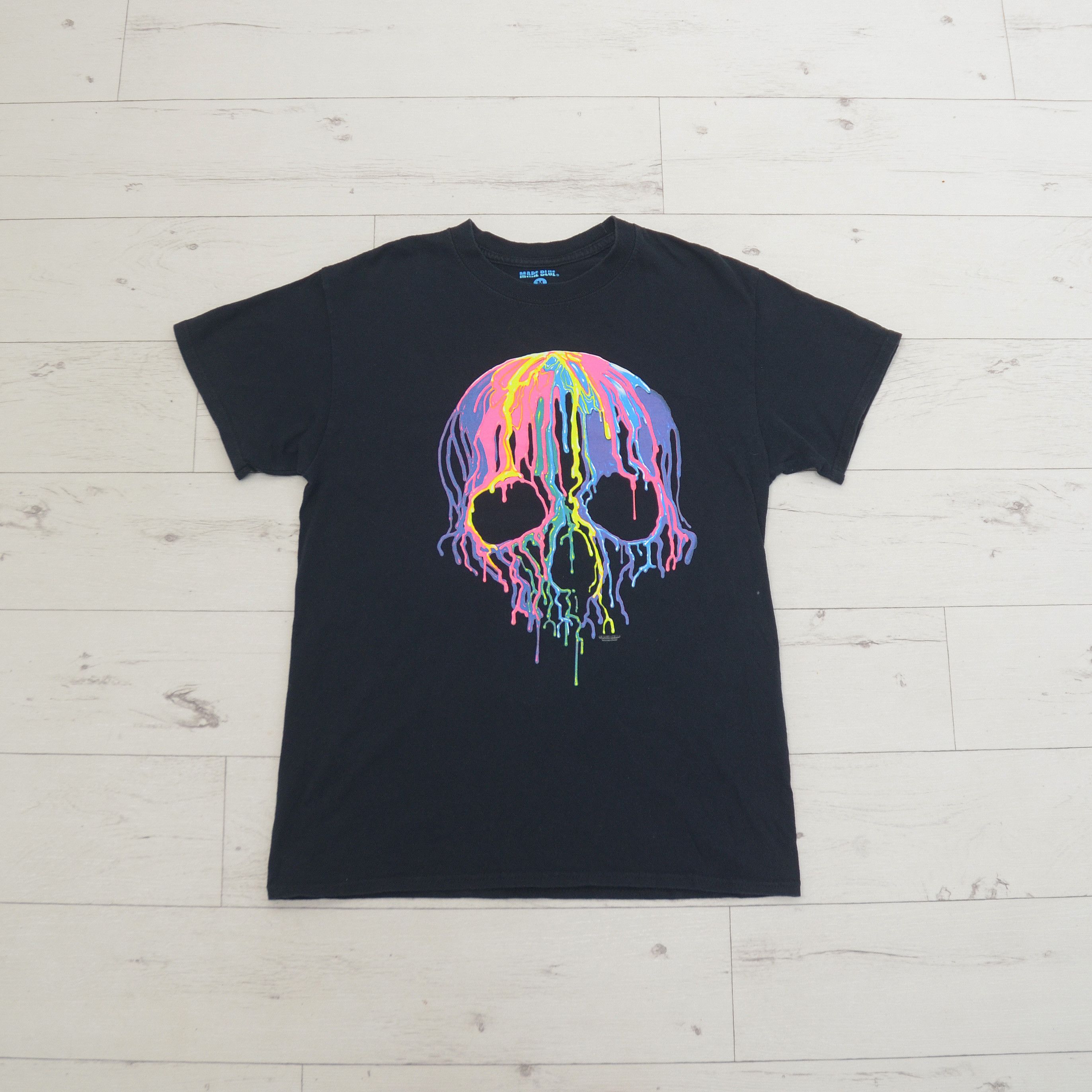 Japanese Brand Melting Skull Biker Motorcycle Gothic T-Shirt Tee NEON merc Size US M / EU 48-50 / 2 - 1 Thumbnail