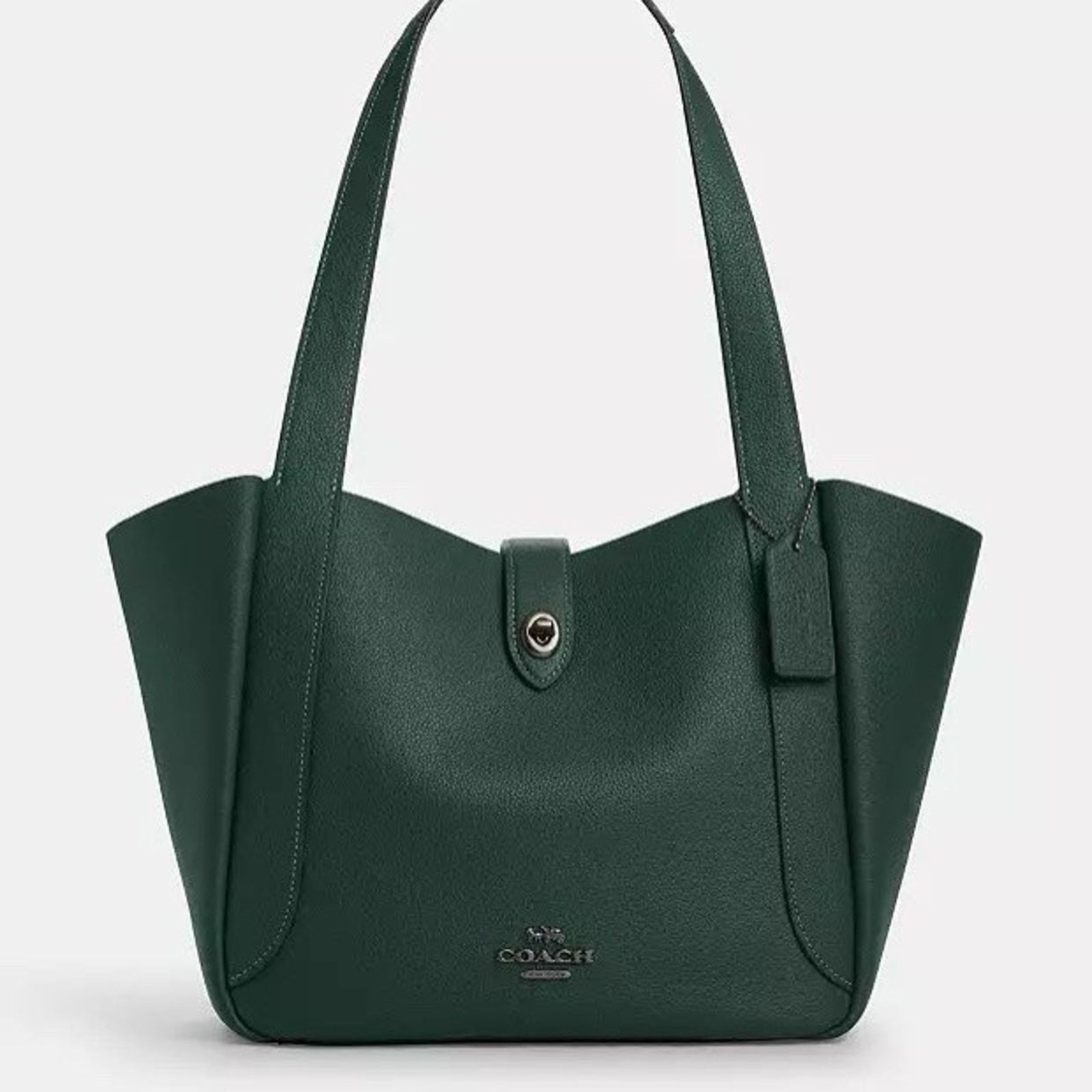Coach NWT COACH Hadley Tote Bag Leather CAL17 Gunmetal/Dark Teal Size ONE SIZE - 4 Thumbnail