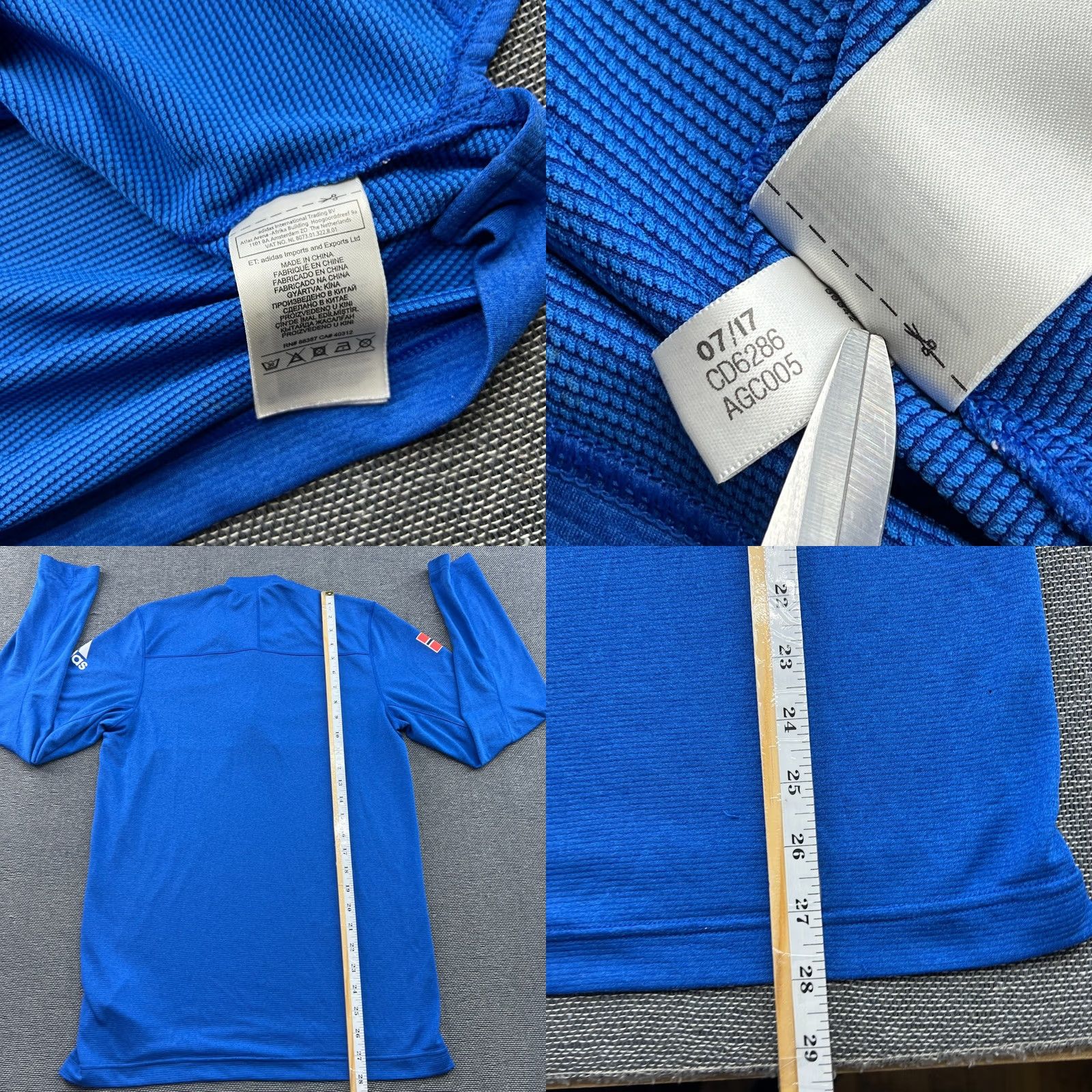 Adidas Adidas Norway Team Mens Ski Top Medium 1/4 Zip Base Layer Blue Sports Flag Shirt Size US M / EU 48-50 / 2 - 8 Thumbnail