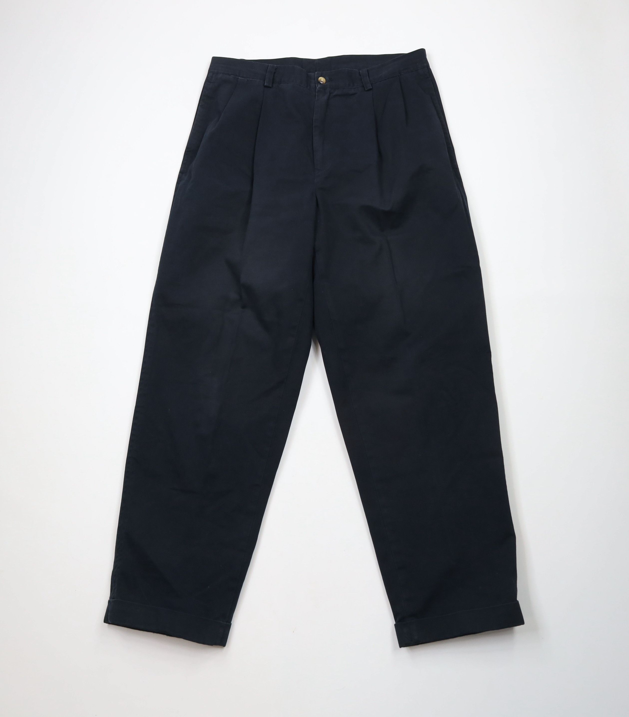 Nautica × Vintage Vintage 90s Nautica Spell Pleated Wide Leg Chino Pants Blue Size US 34 / EU 50 - 1 Thumbnail