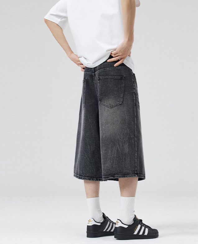 Japanese Brand American distressed lightning bolt baggy denim shorts Size US 32 / EU 48 - 4 Thumbnail