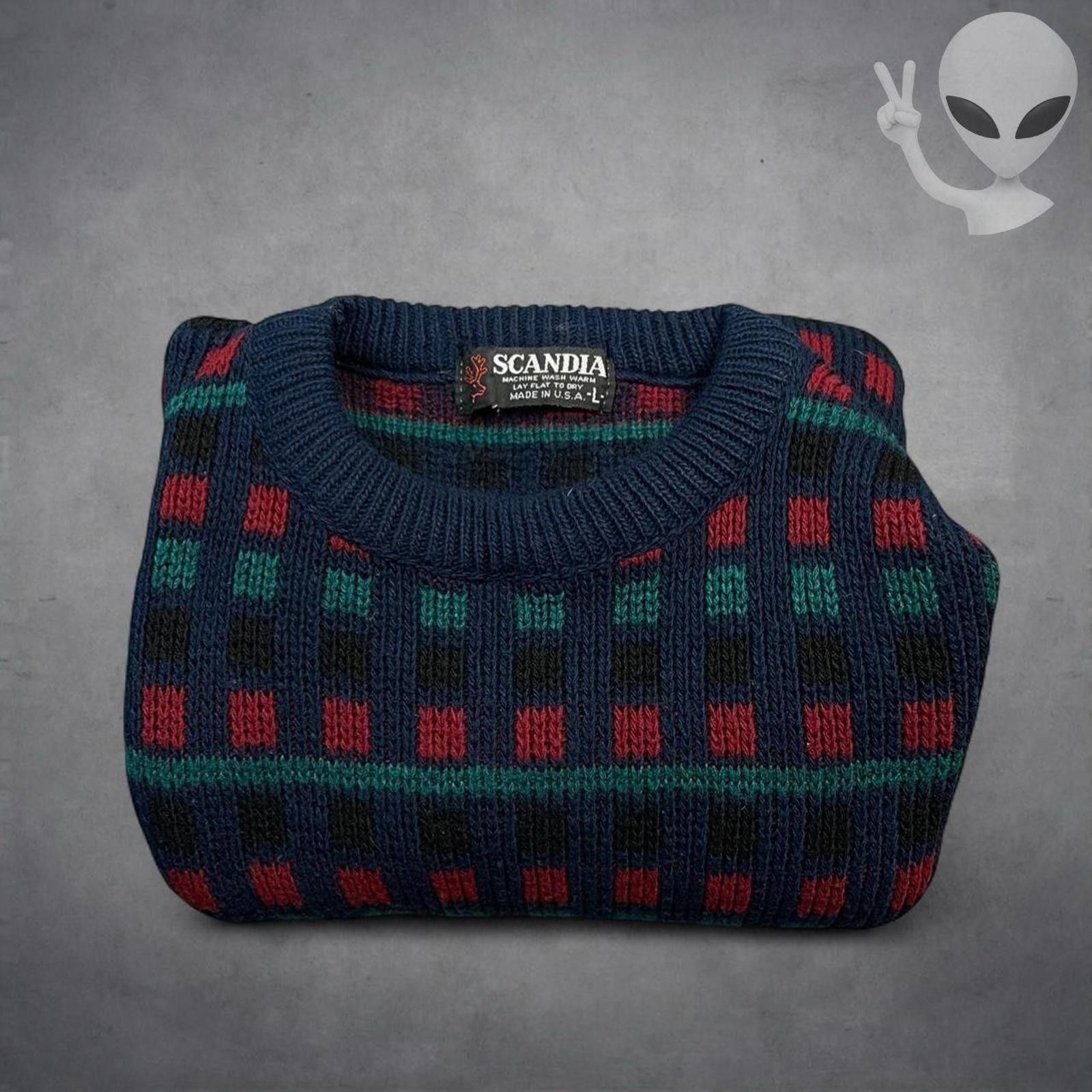 Other Scandia Sweater Mens Large Made in USA Geometric 90s Knit Size US L / EU 52-54 / 3 - 5 Thumbnail