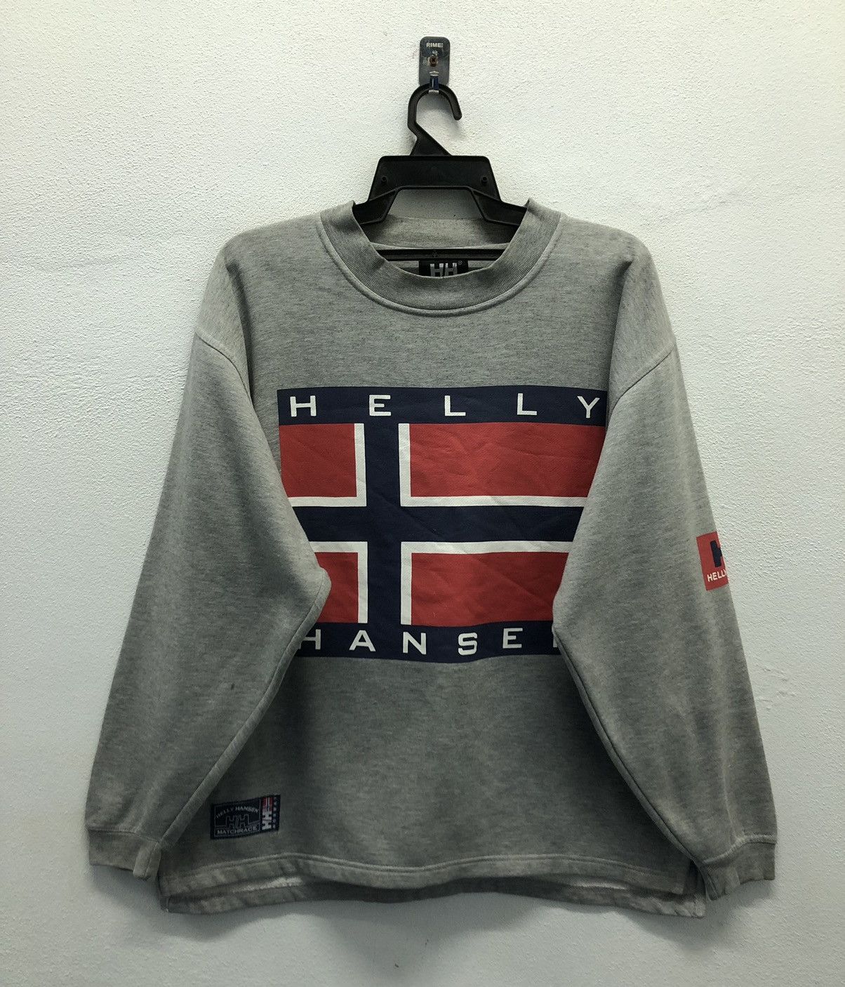 Vintage Helly Hansen Matchrace Norway Flag Sweatshirt Grey L