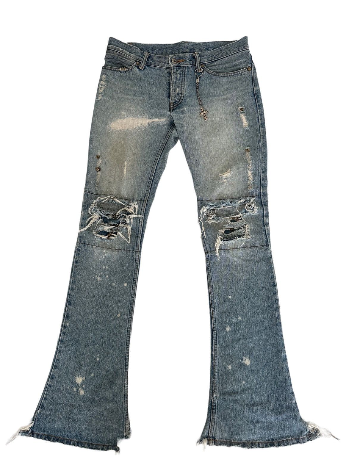Pre-owned If Six Was Nine X Le Grande Bleu L G B If Six Was Nine Mudmax Flared Pierced Denim