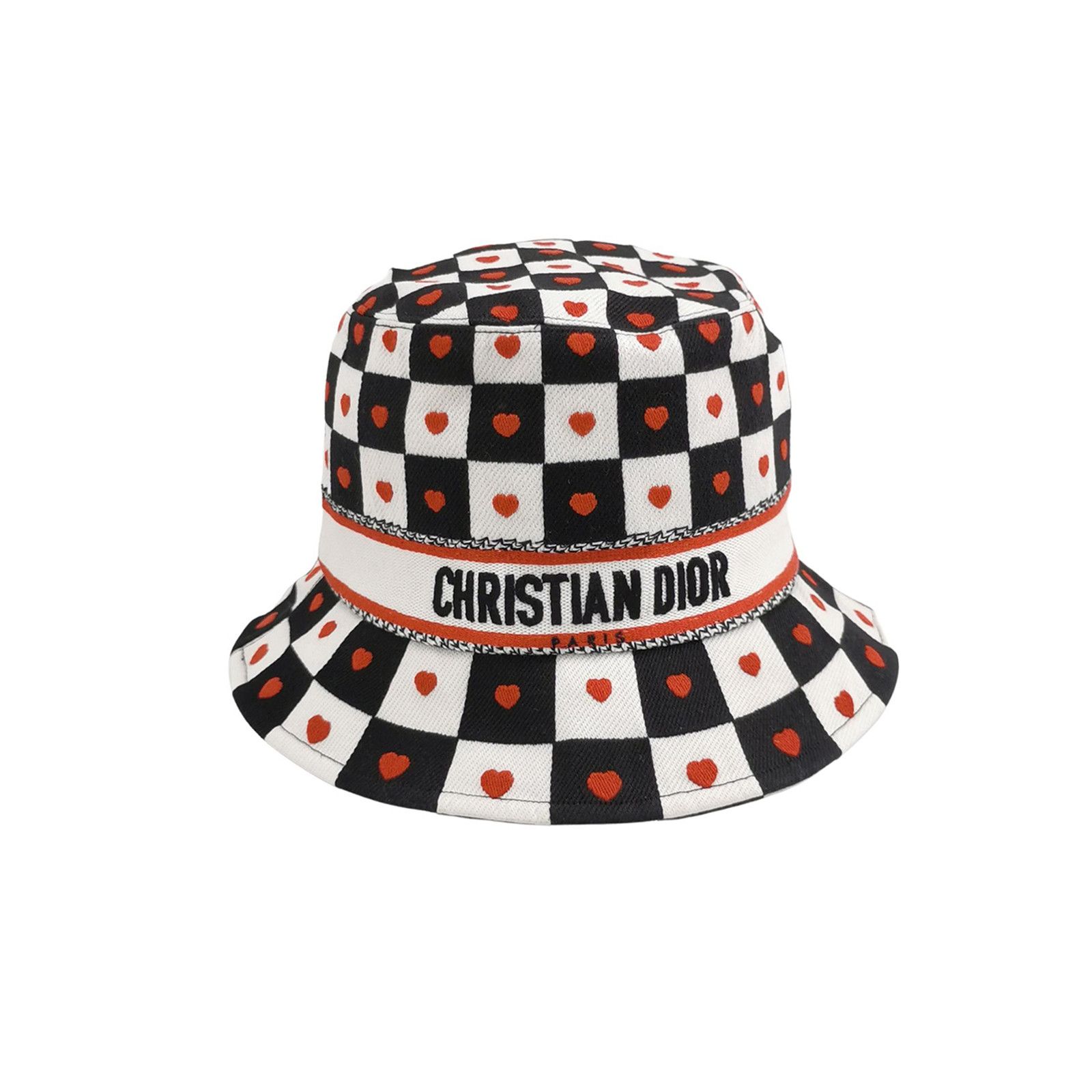 Dior Dior Heart Check Canvas Bucket Hat 57 Size ONE SIZE - 1 Thumbnail