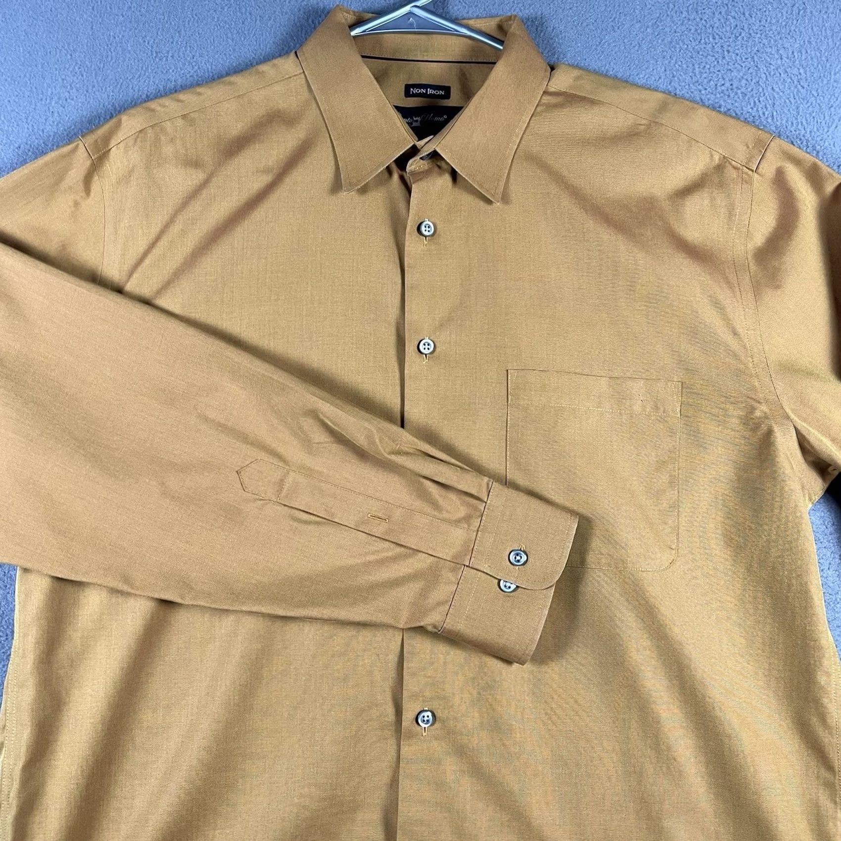 Pronto Uomo Pronto Uomo Dress Shirt 17 34-35 Gold 100% Cotton Non-Iron Classic Button-Down Long Sleeve Mens Shirt Size US XL / EU 56 / 4 - 2 Thumbnail