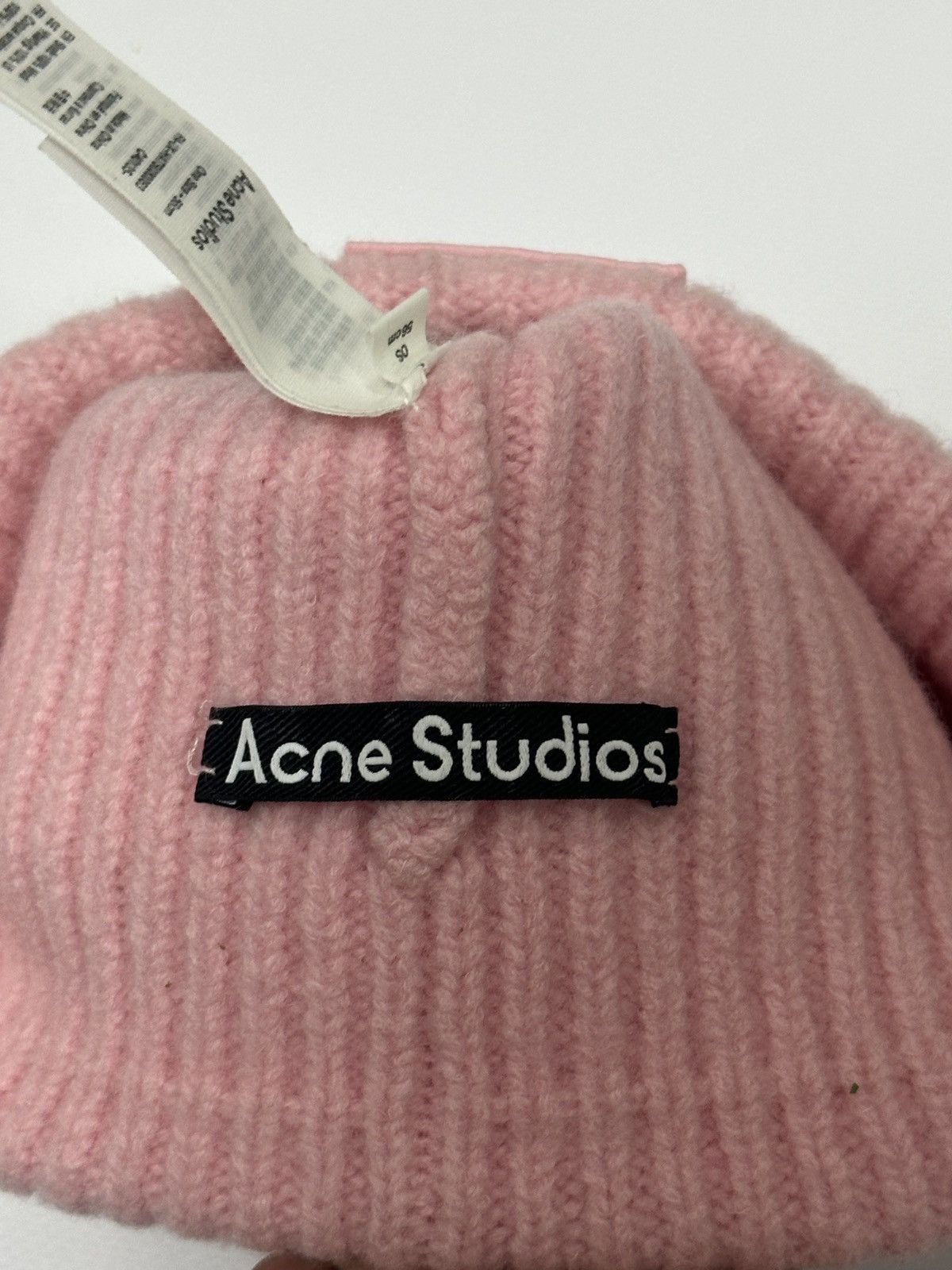 Acne Studios Acne Studios Face Logo Wool Pink Beanie Hat Size 56 cm Size ONE SIZE - 3 Thumbnail