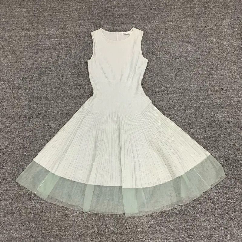 Dior Dior White Cotton Women's Dress Size S 0089 Size S / US 4 / IT 40 - 1 Thumbnail