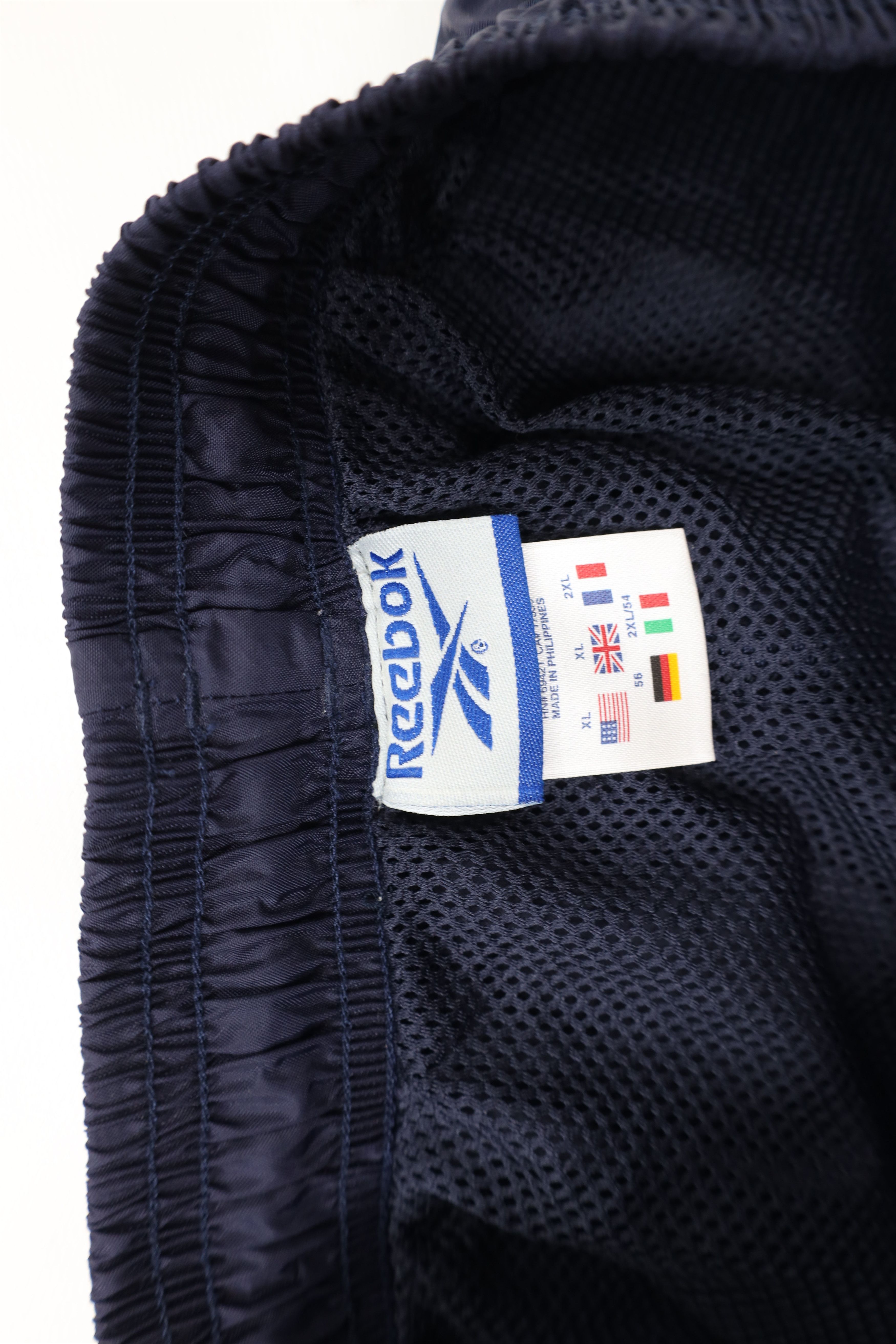 Reebok × Vintage Vintage 90s Reebok Wide Leg Windbreaker Pants Navy Blue Size US 38 / EU 54 - 9 Thumbnail