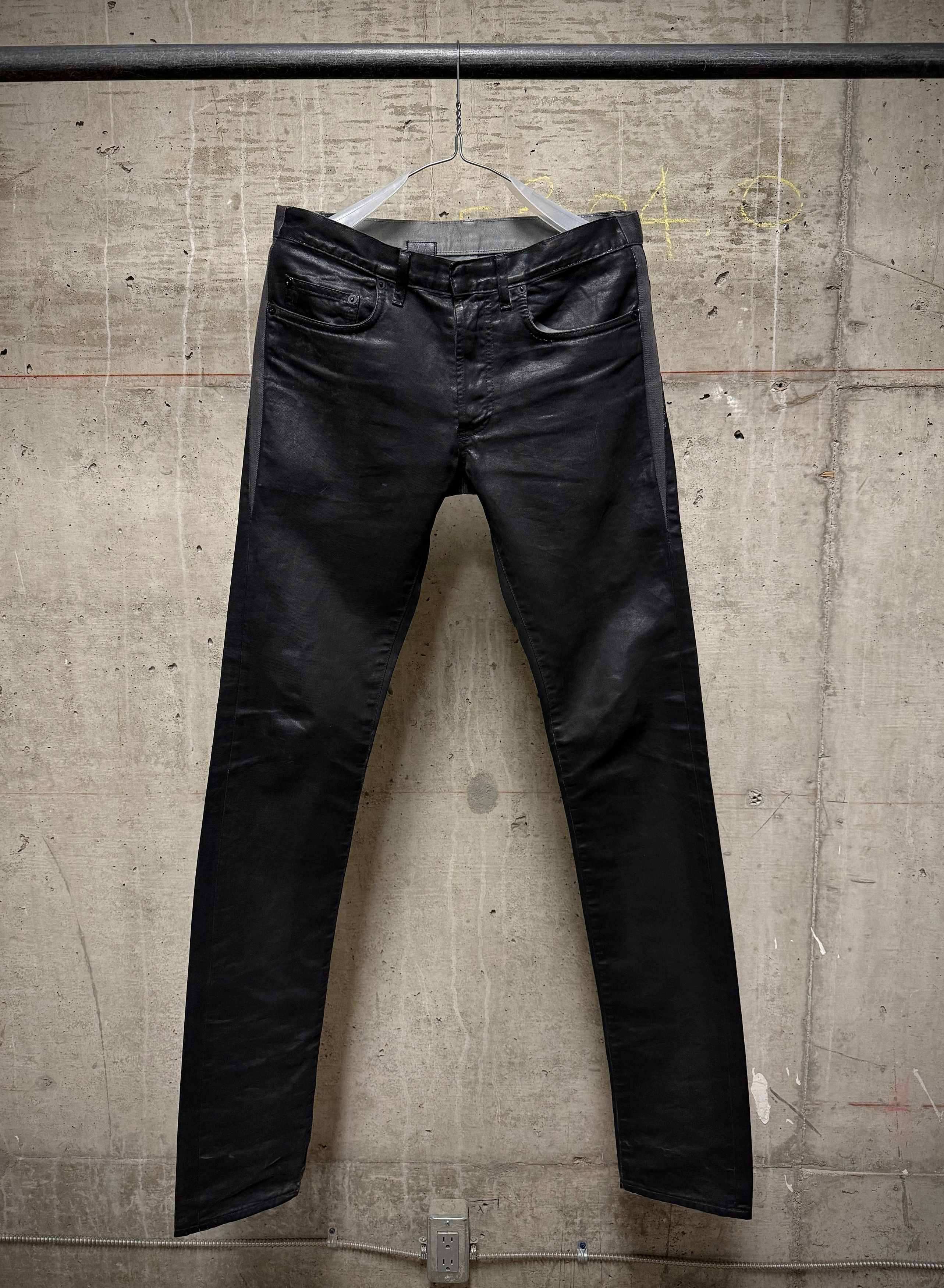 Dior Dior Homme Black Waxed Cotton Skinny Denim | Grailed