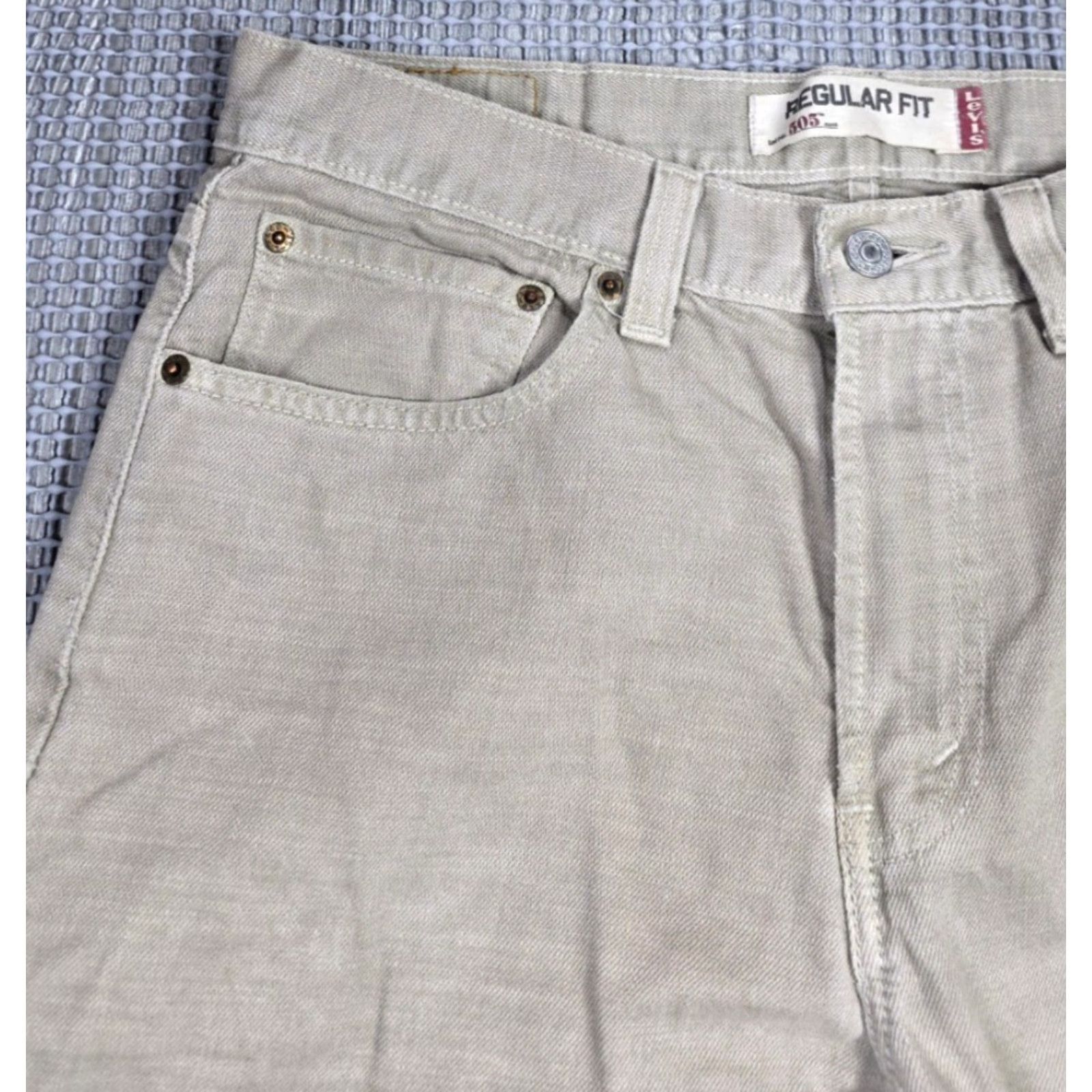 Levi's VINTAGE Levi's 505 Jeans Mens 33x34 Beige Regular Fit Distressed Skater 90s USA Classic Levi's 500 Series Jeans Mens Size US 33 - 6 Thumbnail