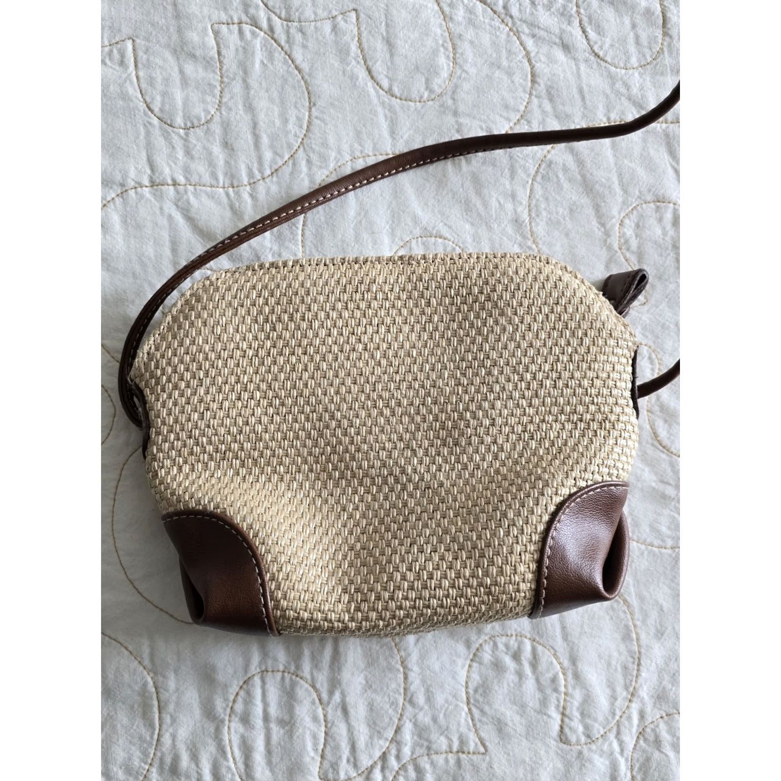 Liz Claiborne VINTAGE Liz Claiborne Purse Cross Body Bag Purse Brown Beige 1990s Women Adult Small Size ONE SIZE - 6 Thumbnail