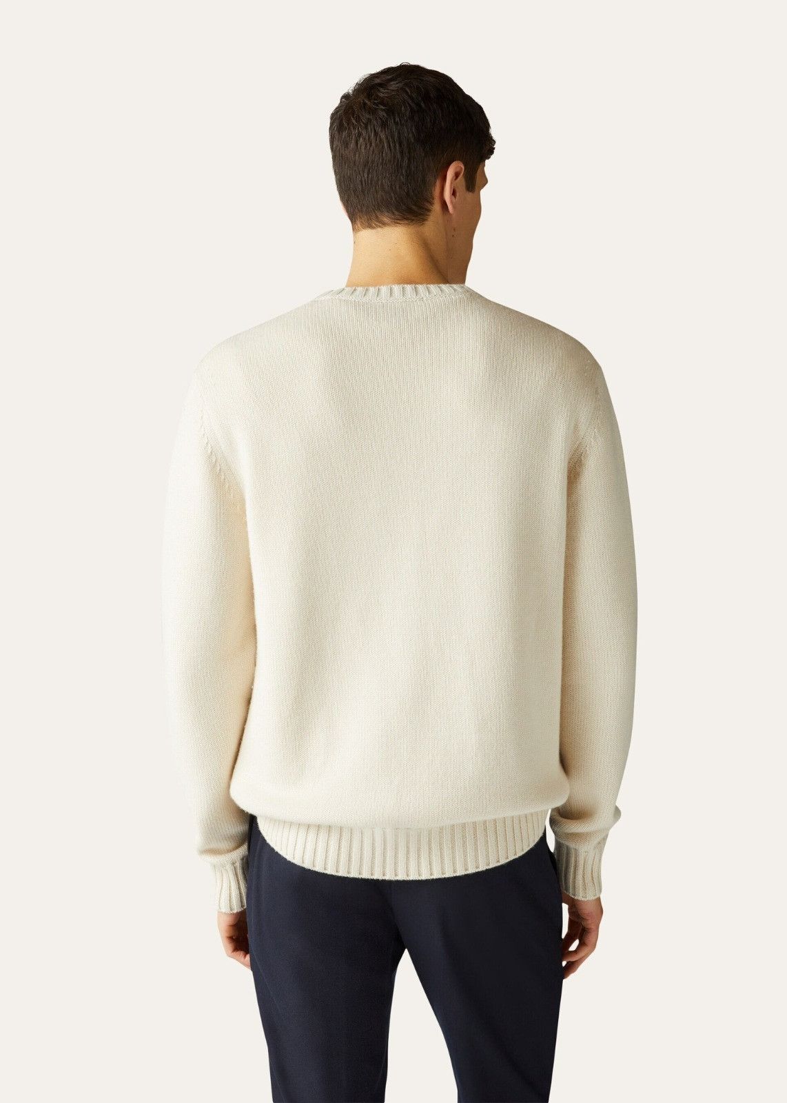 Loro Piana o1srvl11e1024 Girocollo Pearse Cashmere Sweater in Cream Size US M / EU 48-50 / 2 - 2 Thumbnail