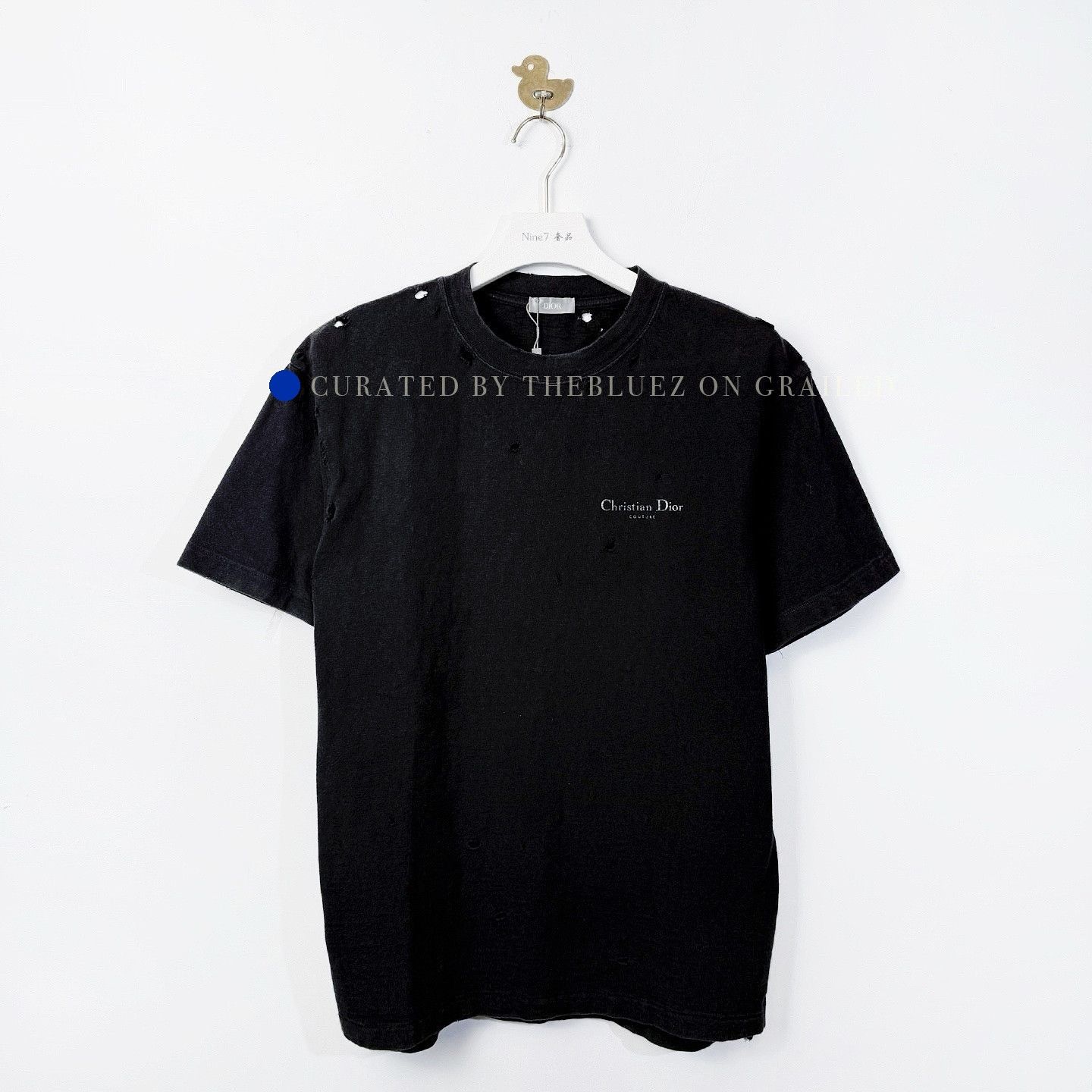 Dior Distressed Black T-Shirt in Size S Size US S / EU 44-46 / 1 - 1 Thumbnail