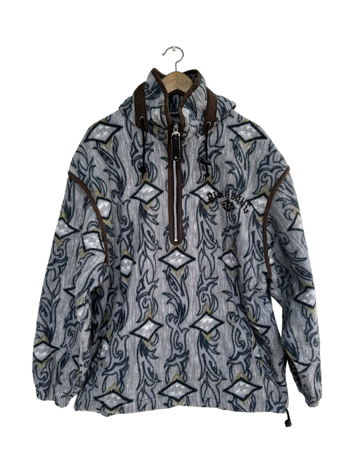Billabong Vtg 90s Billabong Psychedelic Abstract Fleece Hoodie Jacket Size US L / EU 52-54 / 3 - 1 Thumbnail