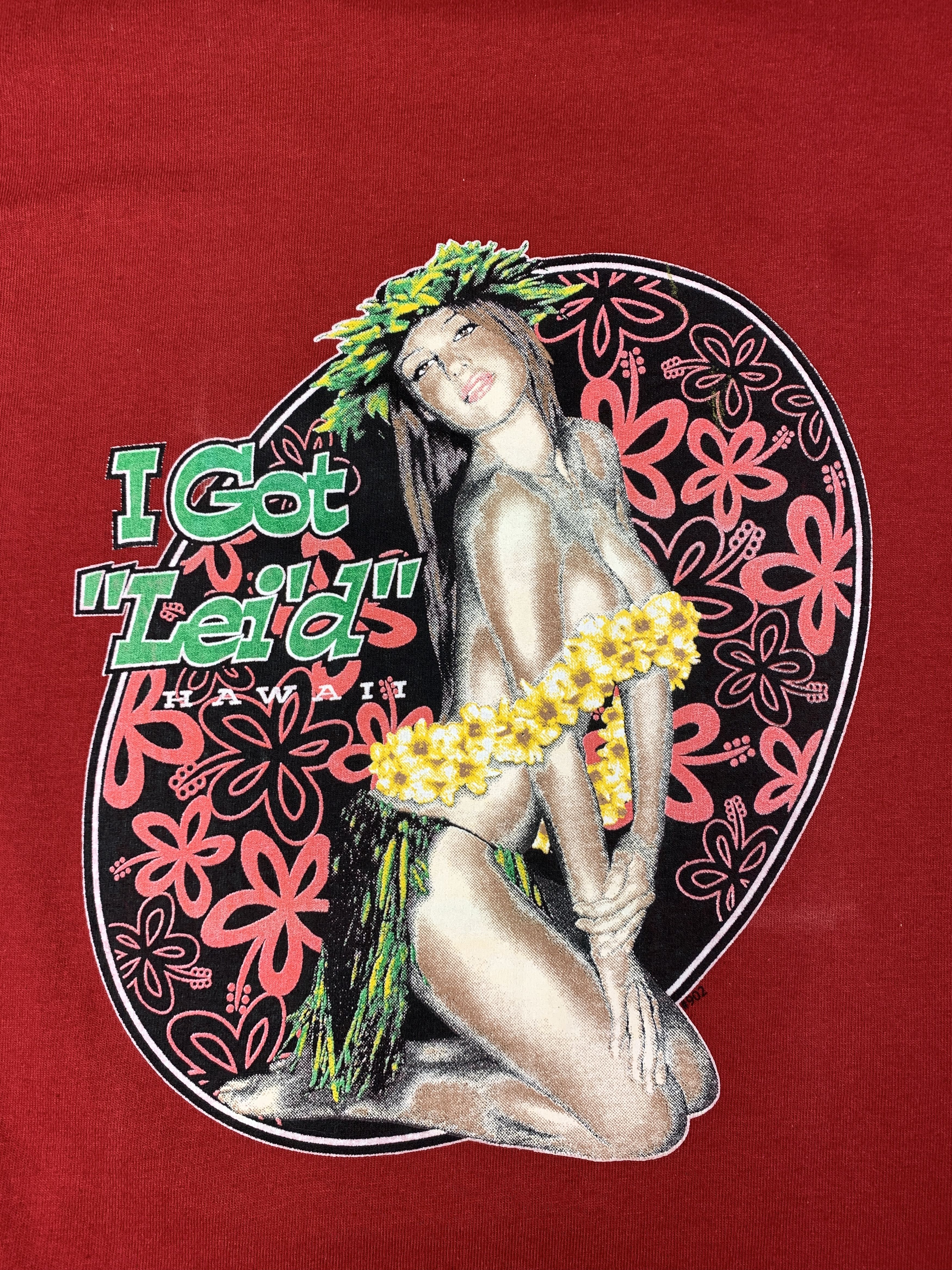 Vintage Vintage Y2K 90s I Got Leid Hawaiian T Shirt Mens Small Red Size US S / EU 44-46 / 1 - 3 Thumbnail