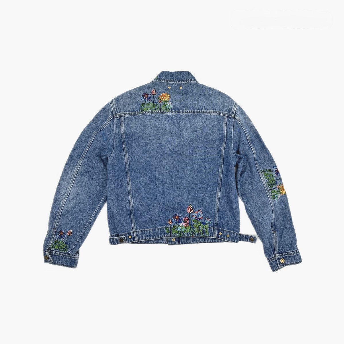 Louis Vuitton LOUIS VUITTON BLUE FLORAL EMBROIDERED DENIM JACKET Size US M / EU 48-50 / 2 - 2 Thumbnail