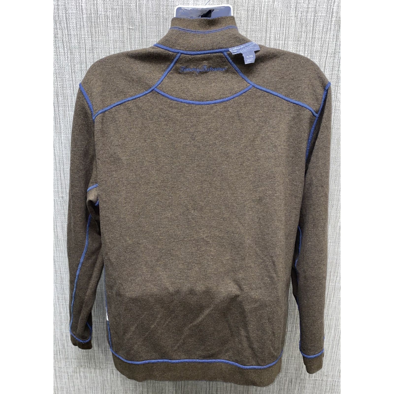 Tommy Bahama Tommy Bahama Sweater Reversible 1/2 Zip Pullover Mens XL Blue/Brown Cotton Shirt Size US XL / EU 56 / 4 - 7 Thumbnail