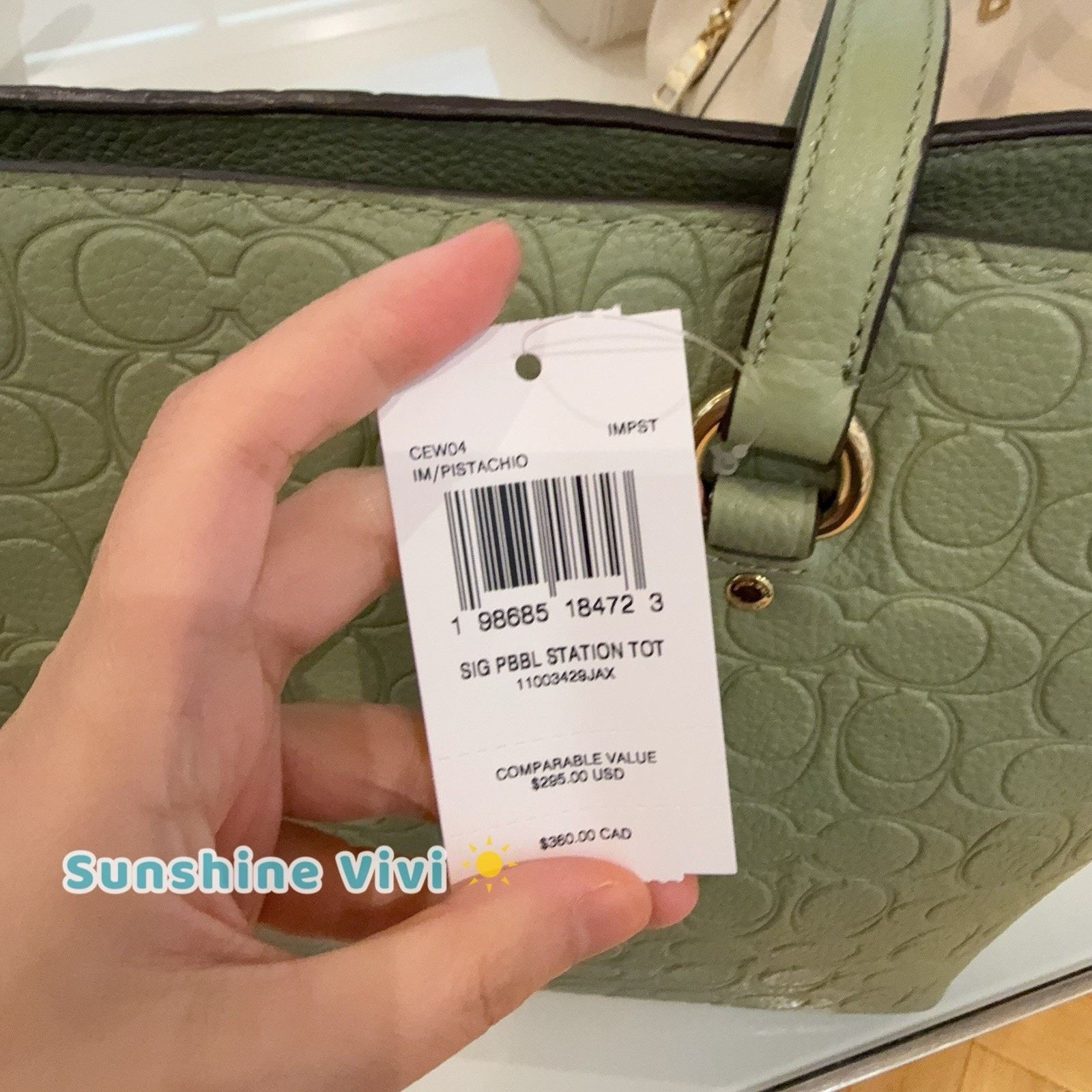 Coach NWT Coach Station Tote Bag Signature Leather CEW04 Pistachio Size ONE SIZE - 5 Thumbnail