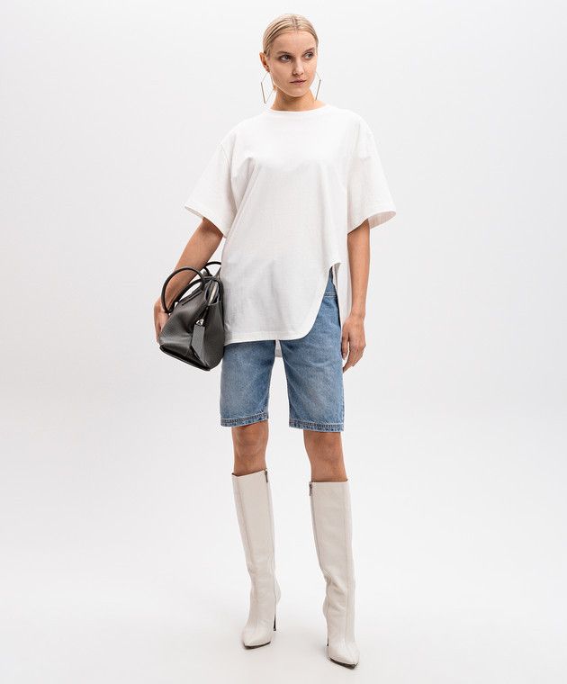 The Attico o1s22i1n0325 Oversized T-Shirt in White Size S / US 4 / IT 40 - 2 Thumbnail