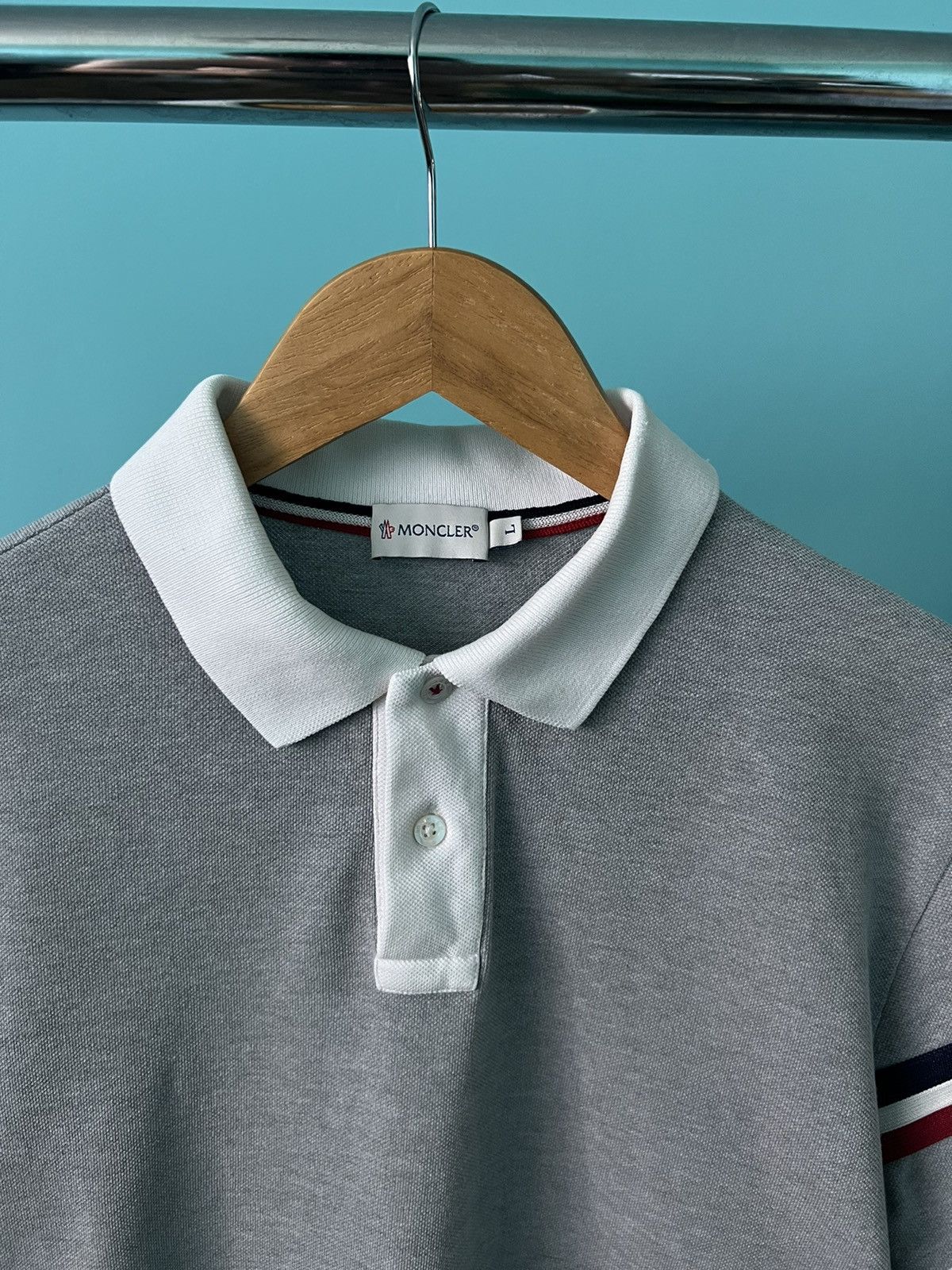 Moncler Moncler Polo T Shirt Logo Vintage Size US L / EU 52-54 / 3 - 5 Thumbnail