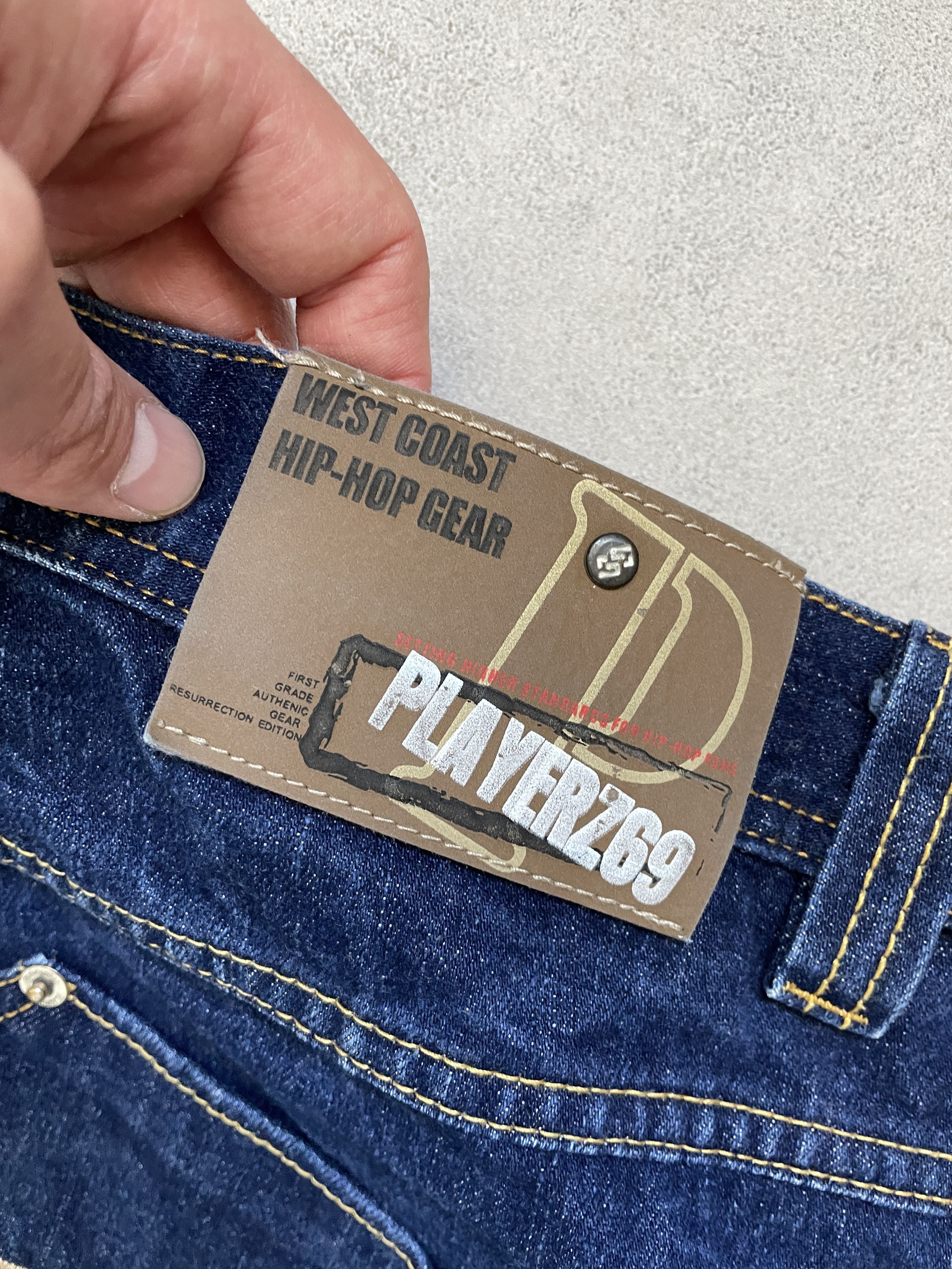 Southpole Y2K PLAYERZ 69 BAGGY NAVY DENIM JEANS Size US 36 / EU 52 - 6 Thumbnail