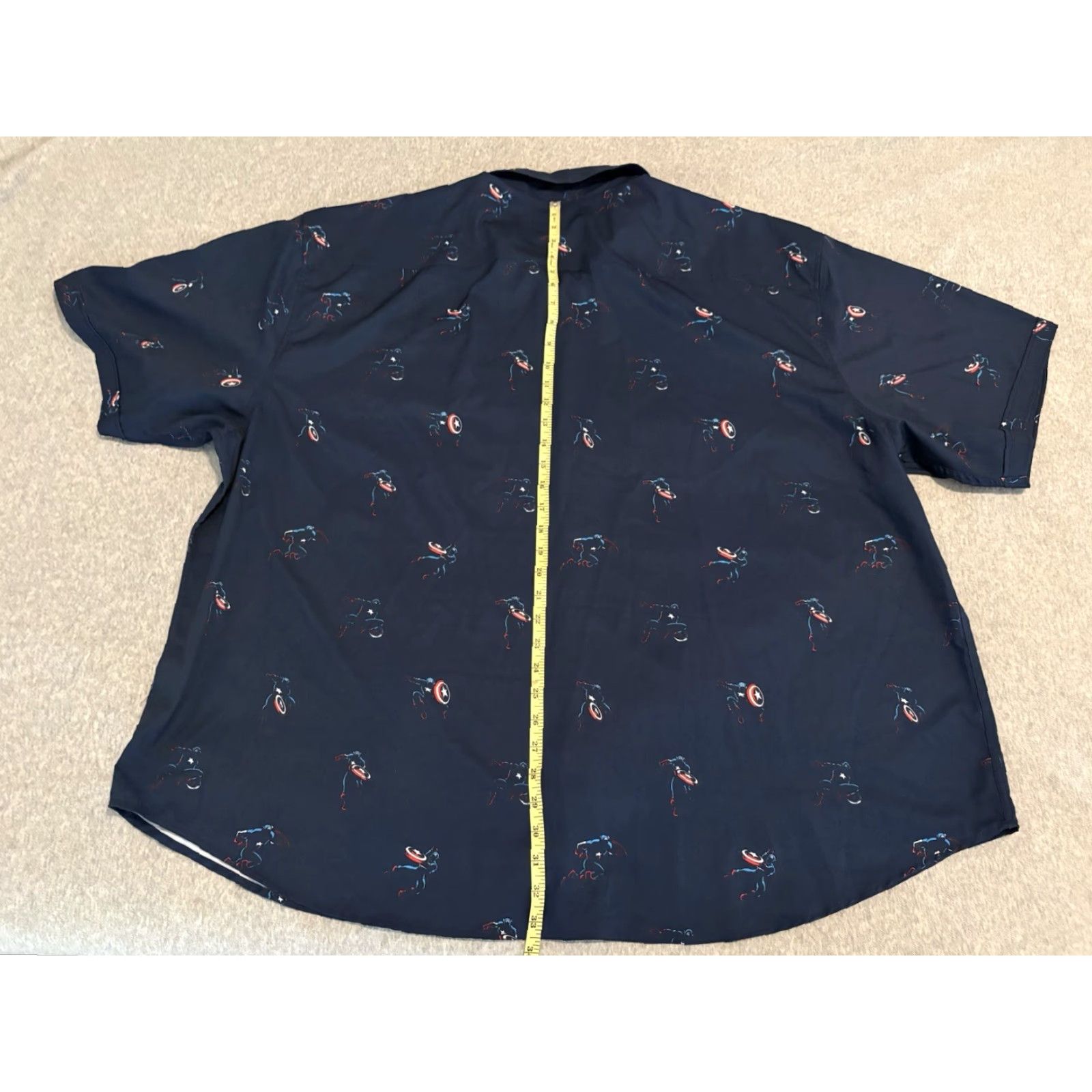 Vintage VINTAGE RSVLTS Marvel Captain America Button Up Shirt Kunuflex Mens 4XL Blue Captain America Shirt Mens 4XL Size US XXL / EU 58 / 5 - 6 Thumbnail