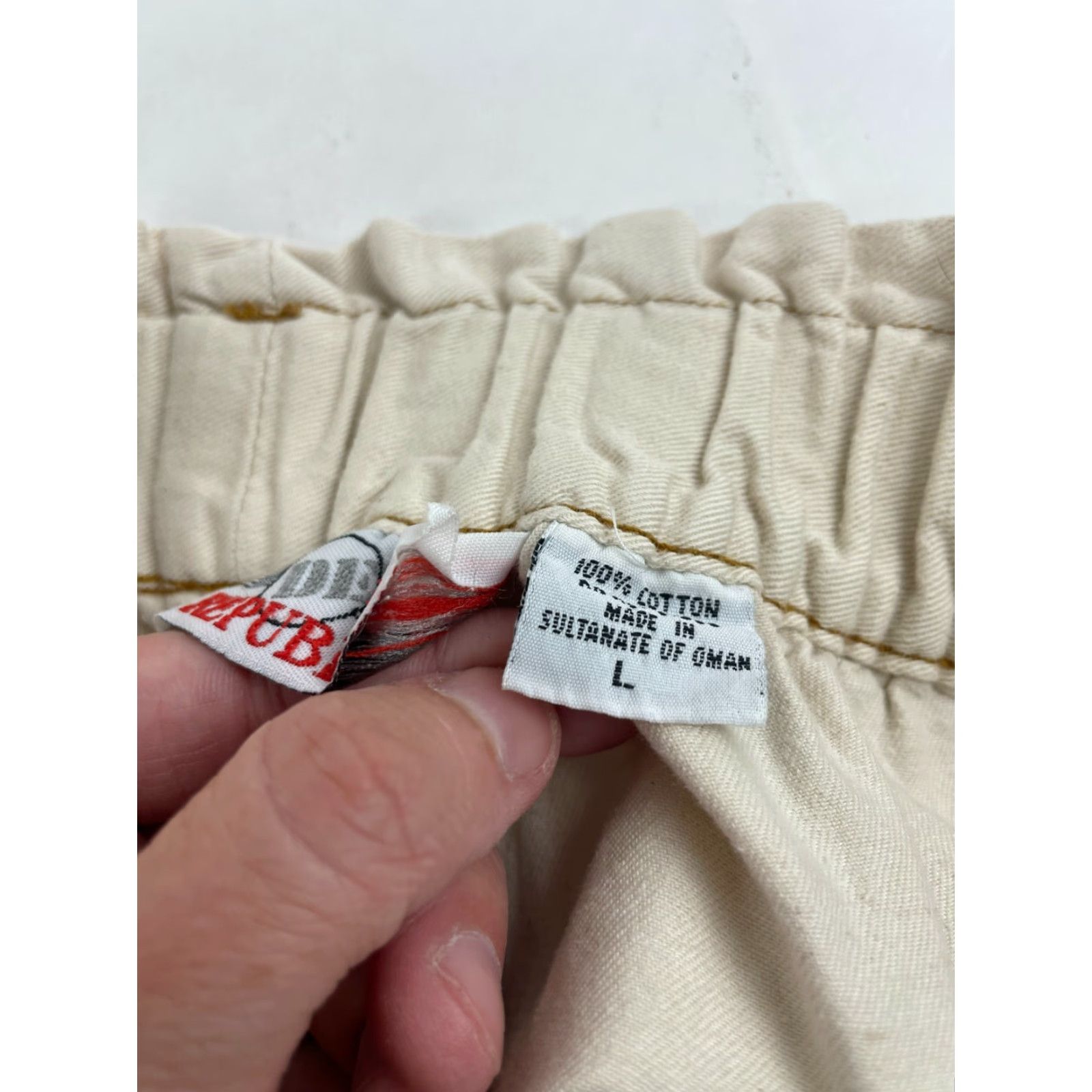 New Republic Republic Shorts Women's Large Tan Vintage Denim High Rise Pull on 100% Cotton Chino Casual Size 28" / US 6 / IT 42 - 7 Thumbnail