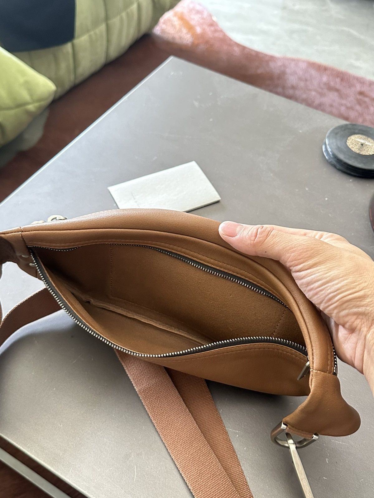 Rick Owens FW21 Gethsemane Geo Leather Bum Bag Honey Calfskin Size ONE SIZE - 4 Thumbnail