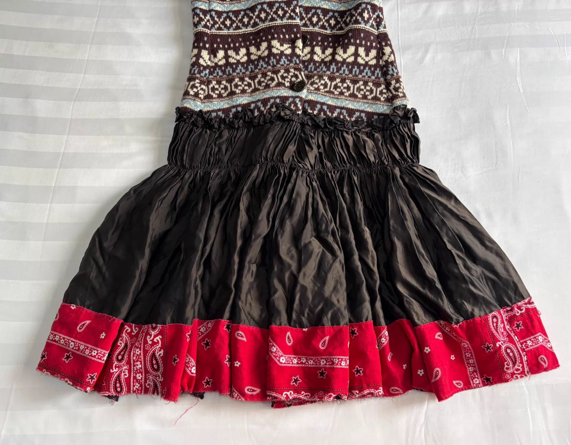 Junya Watanabe Junya Watanabe Vintage Knit Patchwork Pleated Dress M Size M / US 6-8 / IT 42-44 - 4 Thumbnail