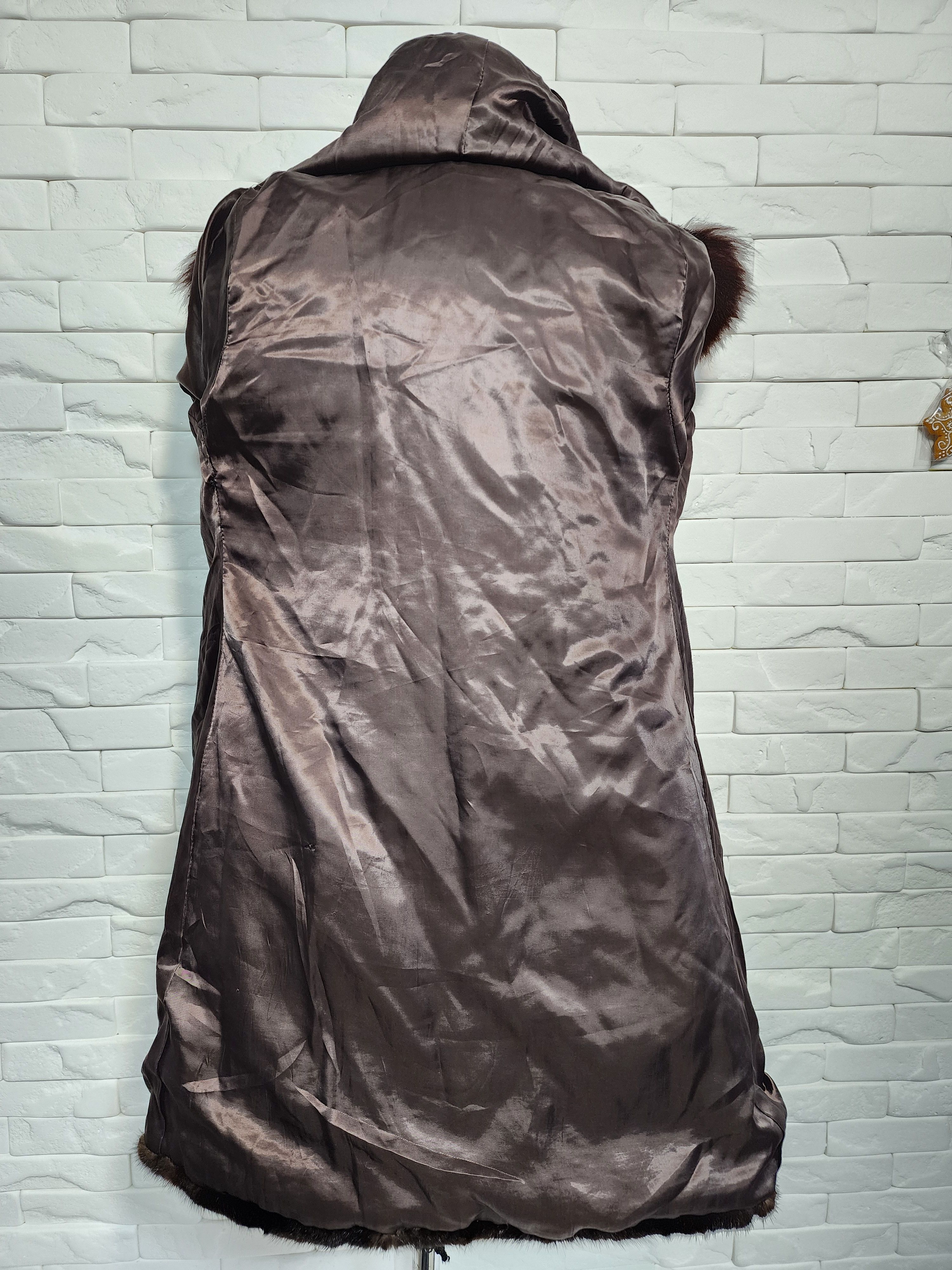 Furla Brown Mink Fur Hooded Coat - Women's Luxury Outerwear Size S / US 4 / IT 40 - 7 Thumbnail