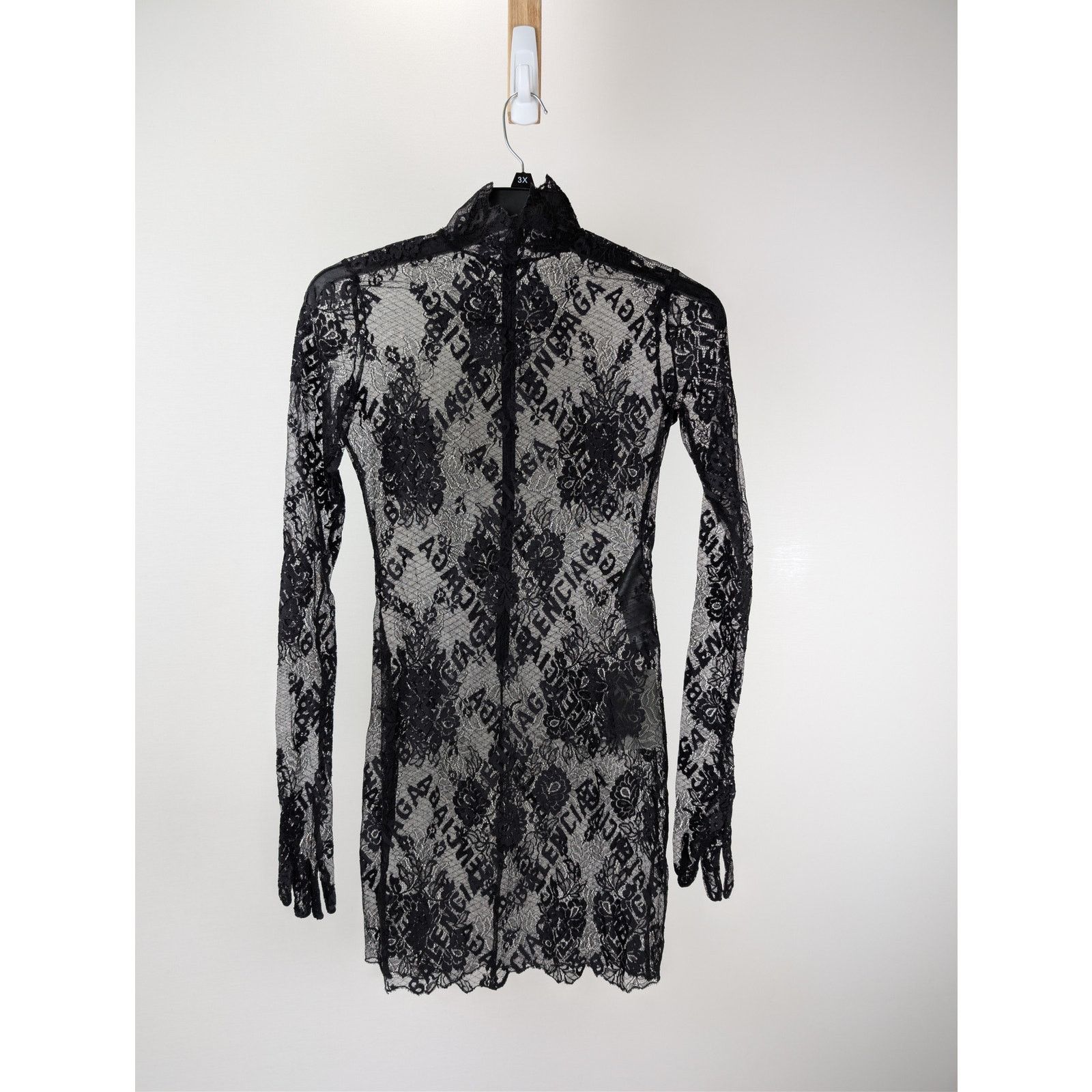 Balenciaga o1rshd1 Glove Dress Stretch Lace in Black Size S / US 4 / IT 40 - 1 Thumbnail