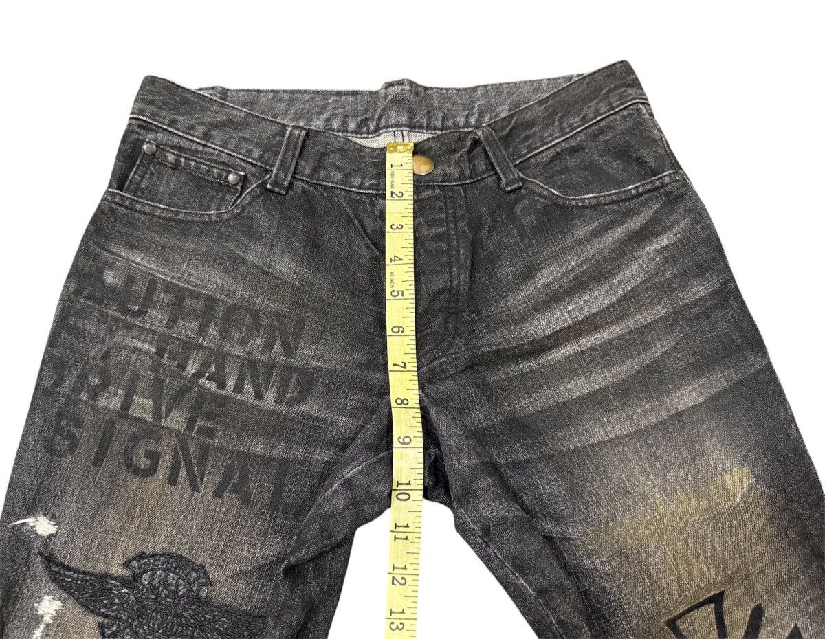 If Six Was Nine × Le Grande Bleu (L.G.B.) Very Rare Schorl Distressed Flare Printed Jeans Size US 32 / EU 48 - 19 Thumbnail