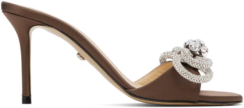 MACH & MACH o1s22i1n0724 Silk Satin Mules in Brown Size US 9 / IT 39 - 1 Thumbnail
