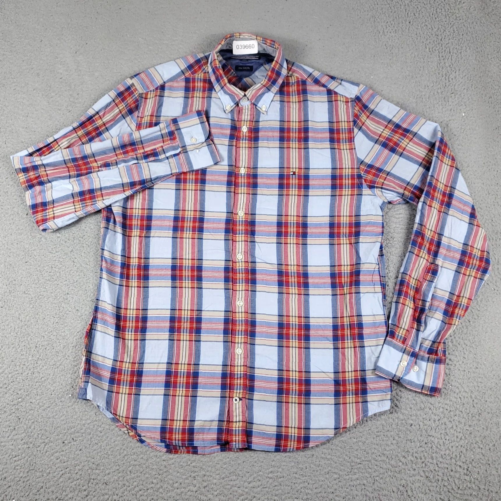 Tommy Hilfiger Tommy Hilfiger Shirt Mens Large Blue Red Plaid Casual Button Up Long Sleeve Size US L / EU 52-54 / 3 - 2 Thumbnail